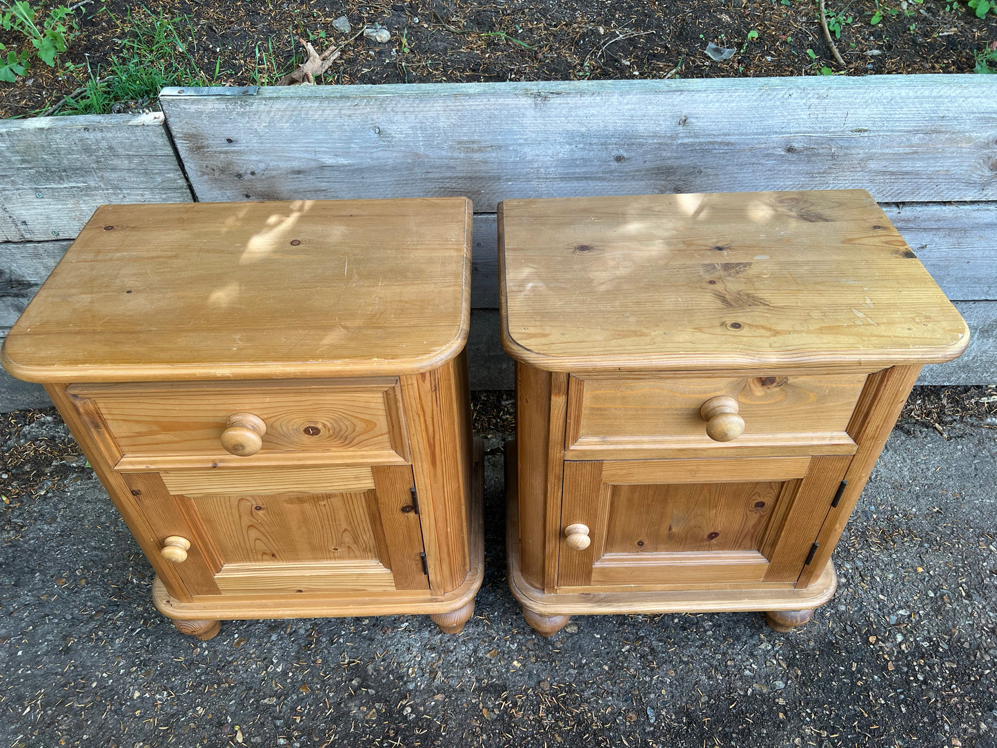 Pair Solid Pine Bedside Tables