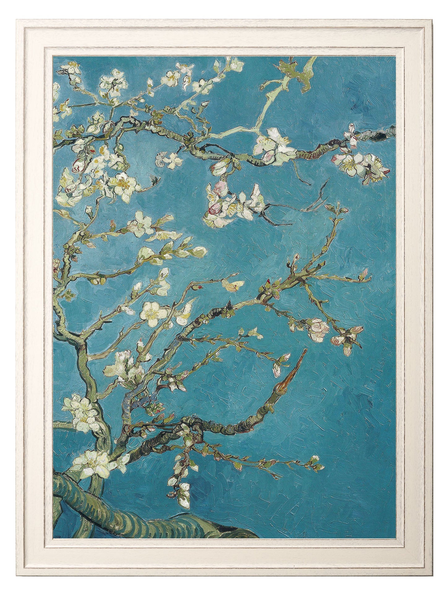 almond blossom vincent van gogh set of 2 prints - premium glass-fronted framed art print with solid wood frame, perfect for luxury home decor