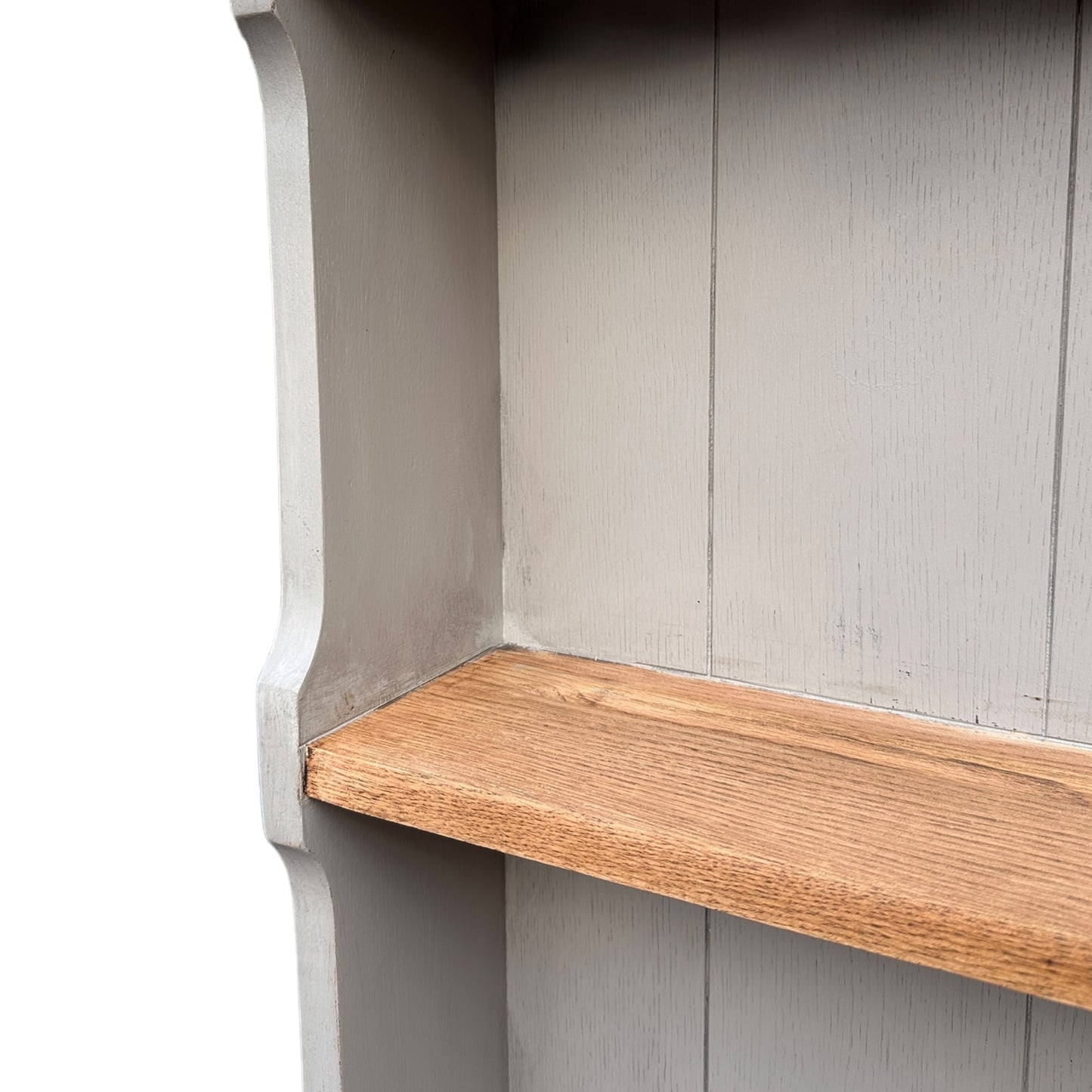 Taupe Grey Hand Painted Very Small Dresser Five Drawers And A Shelf