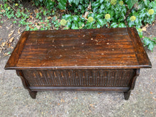 Load image into Gallery viewer, Vintage Small Oak Blanket Chest Storage Box
