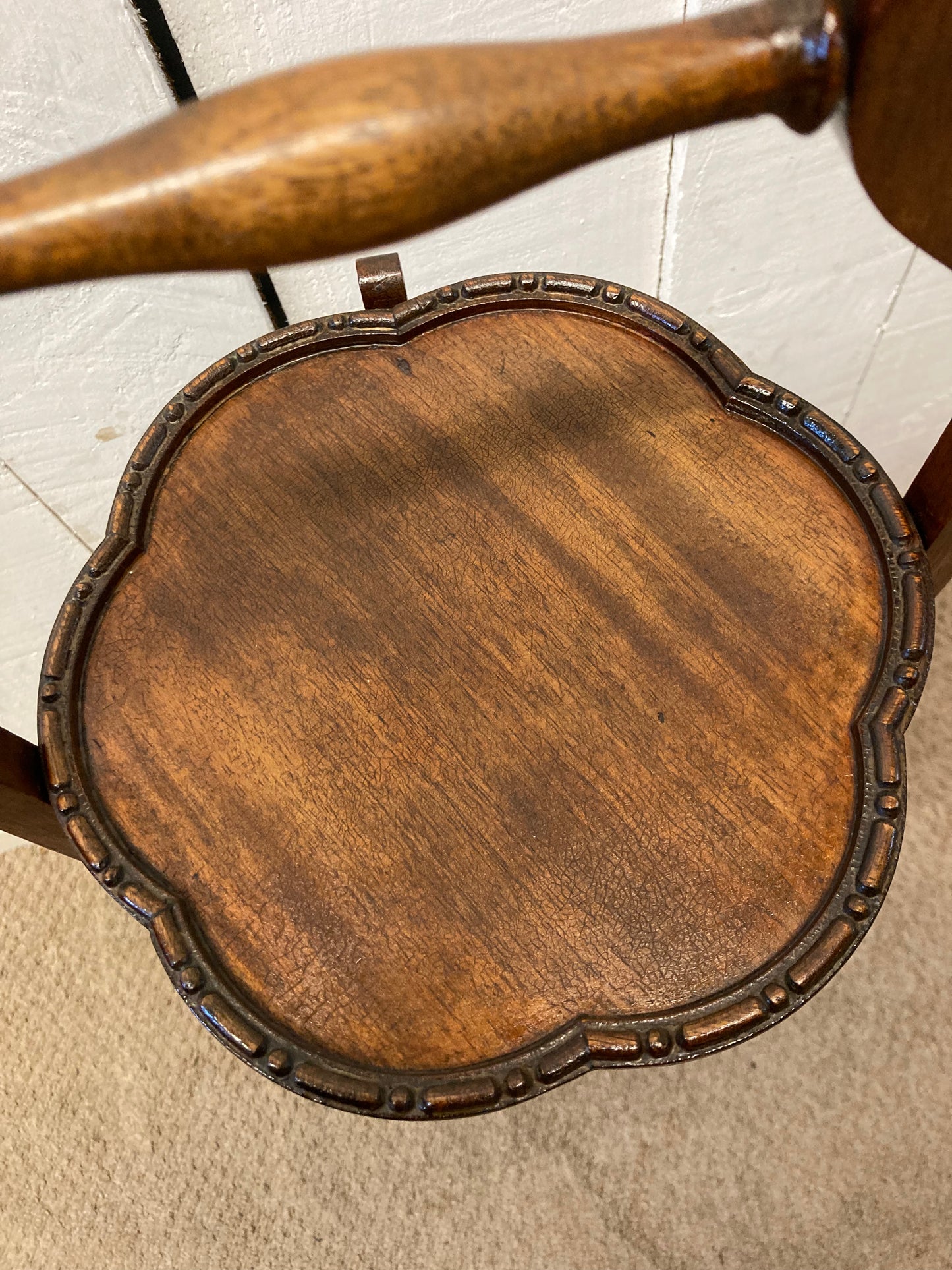 Vintage Mahogany Carved Cake Stand