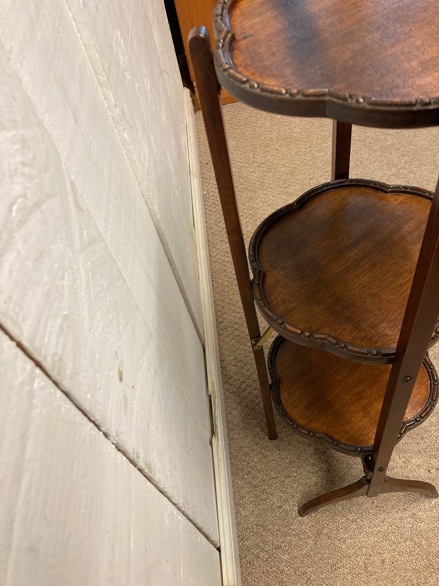 Vintage Mahogany Carved Cake Stand