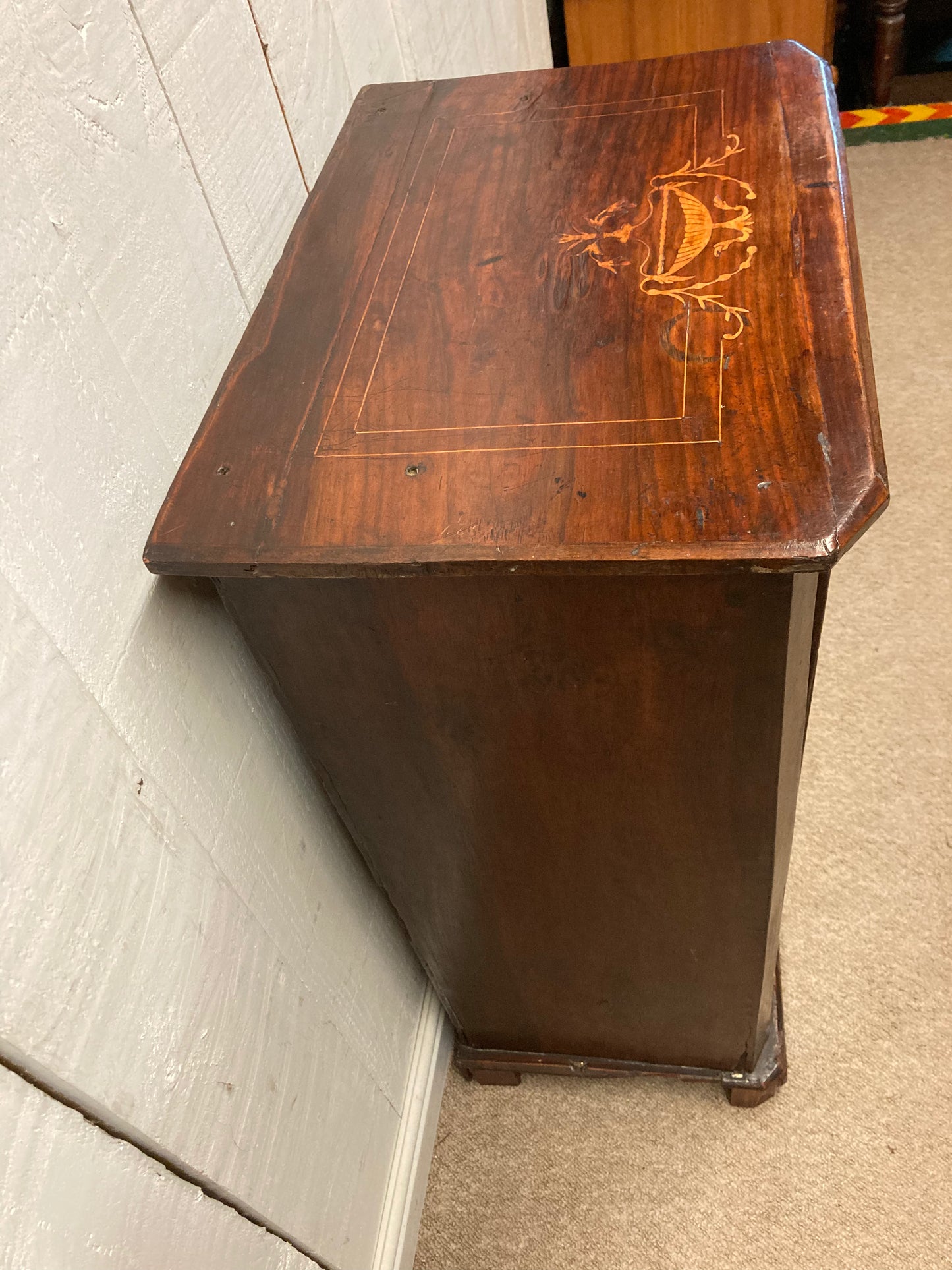 Edwardian Inlaid Mahogany Glazed Cabinet In Need Of TLC