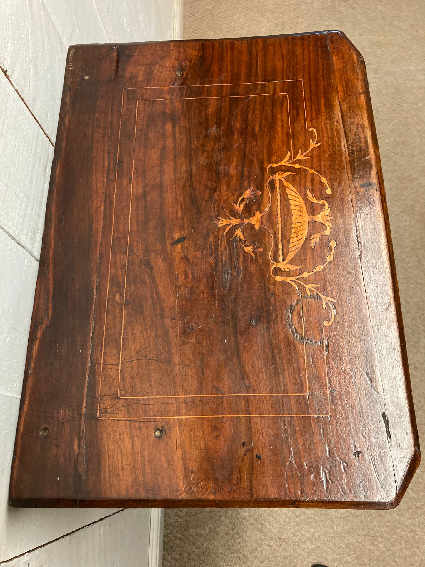 Edwardian Inlaid Mahogany Glazed Cabinet In Need Of TLC