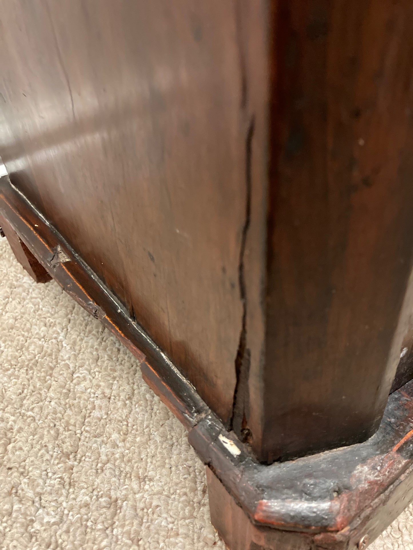 Edwardian Inlaid Mahogany Glazed Cabinet In Need Of TLC
