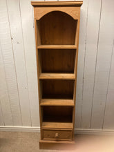 Load image into Gallery viewer, Solid Pine Slim Bookcase With A Drawer Three Fixed Shelves

