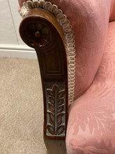 Load image into Gallery viewer, Antique Pink Upholstered Mahogany Framed Armchair
