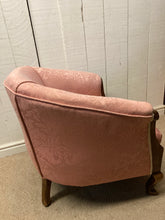 Load image into Gallery viewer, Antique Pink Upholstered Mahogany Framed Armchair
