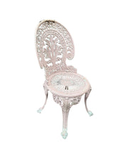 Load image into Gallery viewer, Pink Painted Metal Garden Table And Four Chairs Set In Need Of Some TLC
