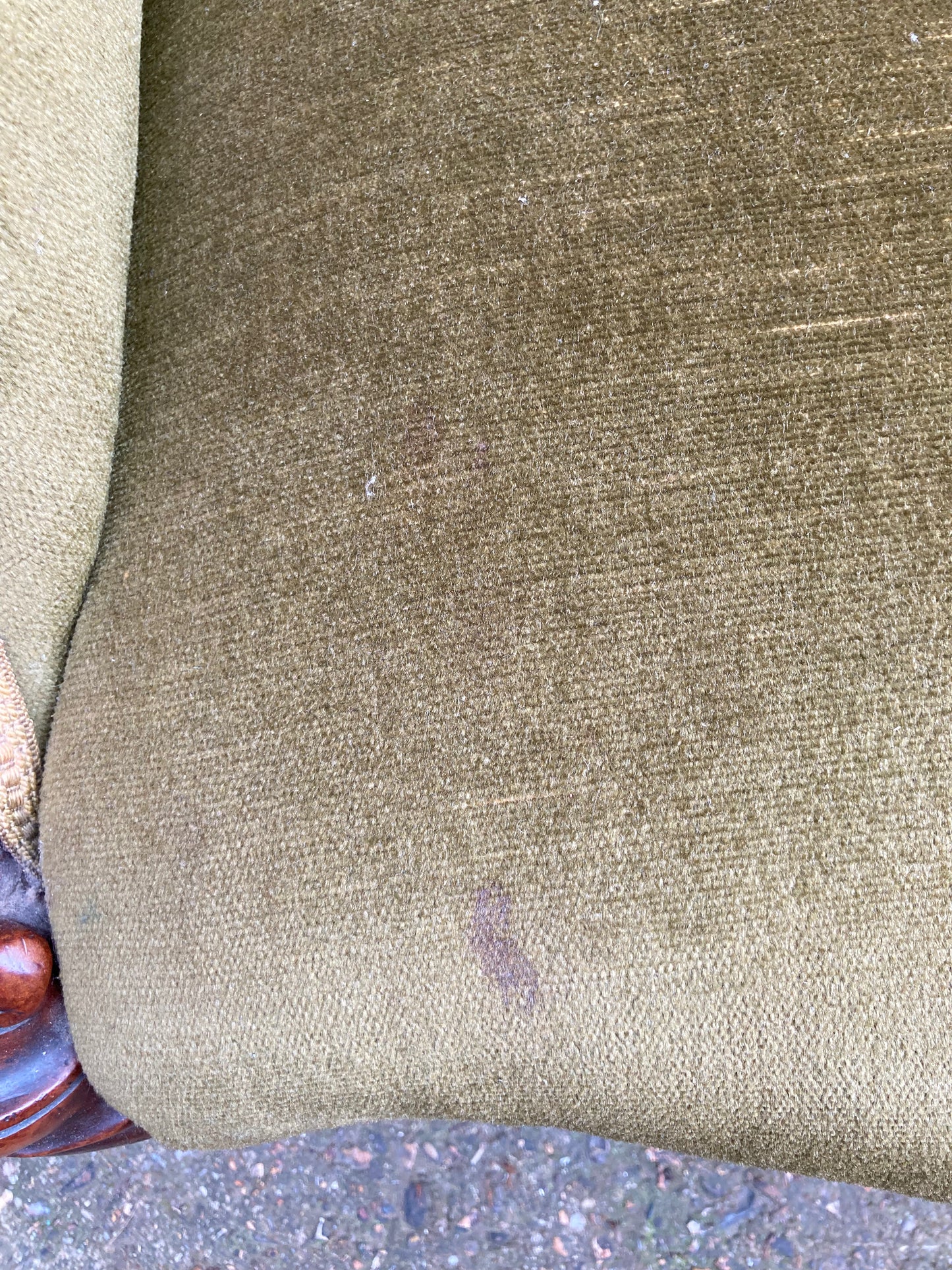 Victorian Carved Mahogany Framed Button Back Armchair