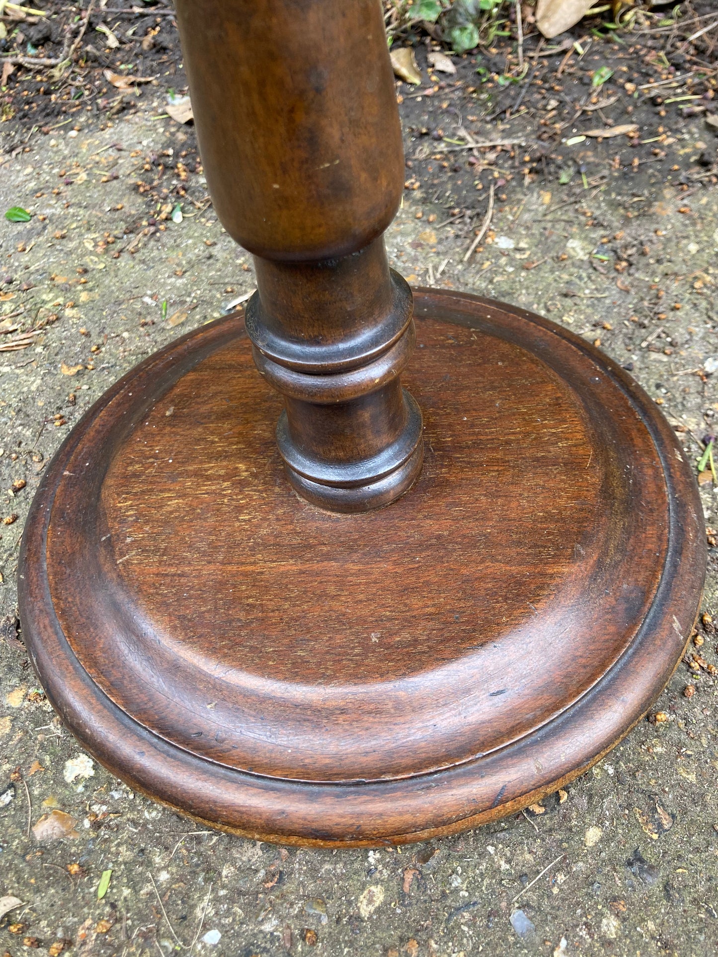 Vintage Mahogany Ashtray Stand Dumb Waiter Candle Holder
