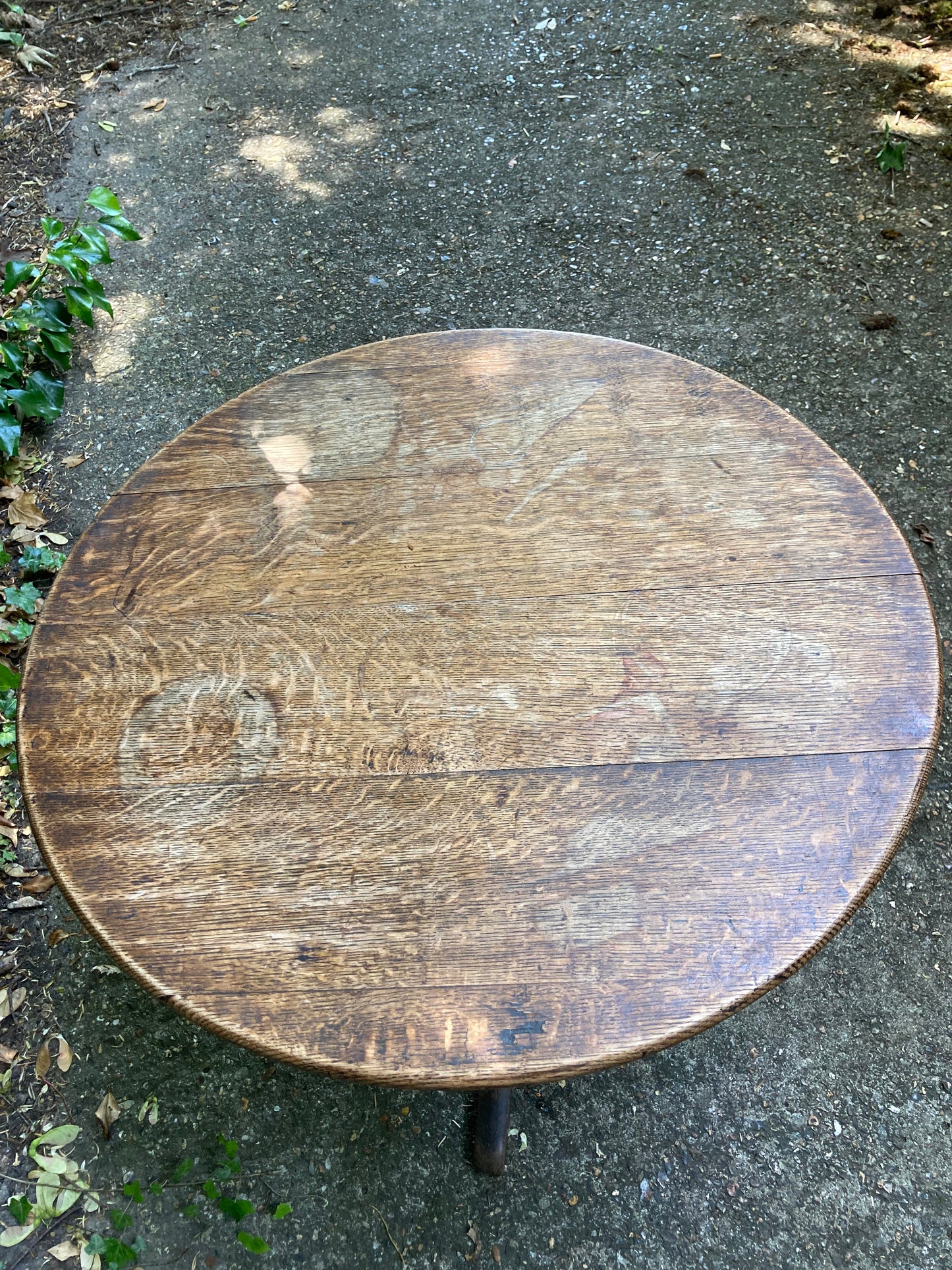 Antique Tilt Top Oak Table