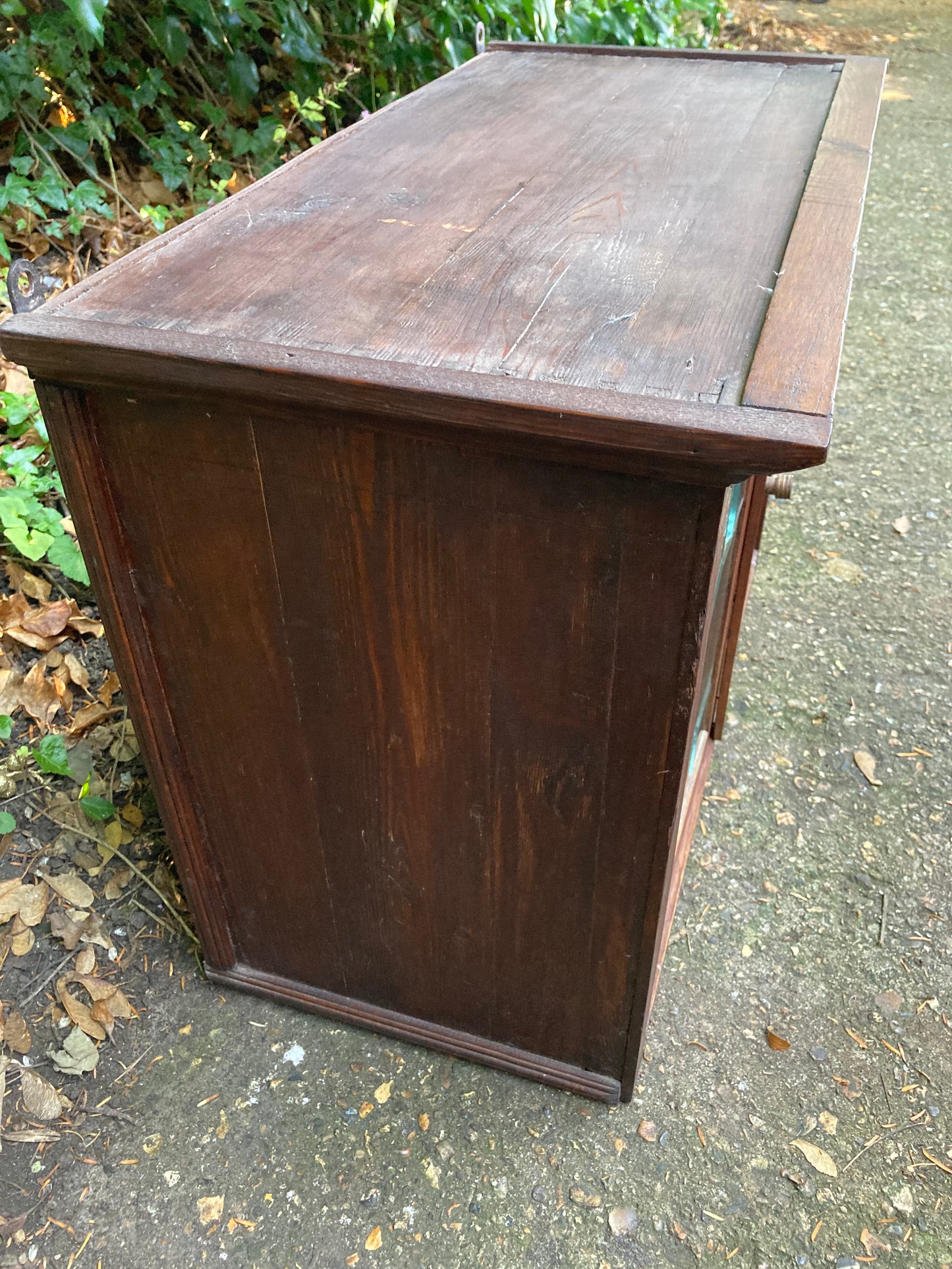 Vintage Two Door Glazed Wall Hanging Cupboard