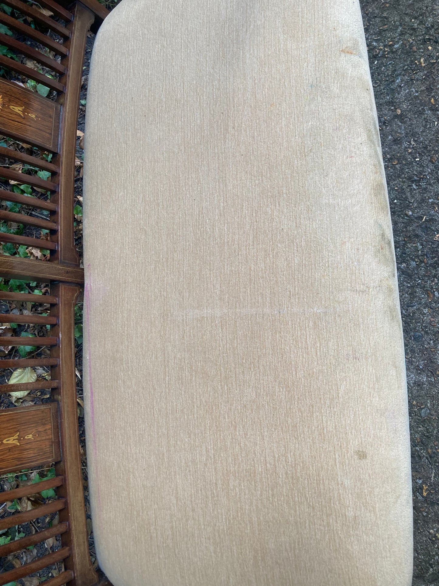 Edwardian Inlaid Mahogany Frame Two Seater Sofa In Need Of Reupholstering