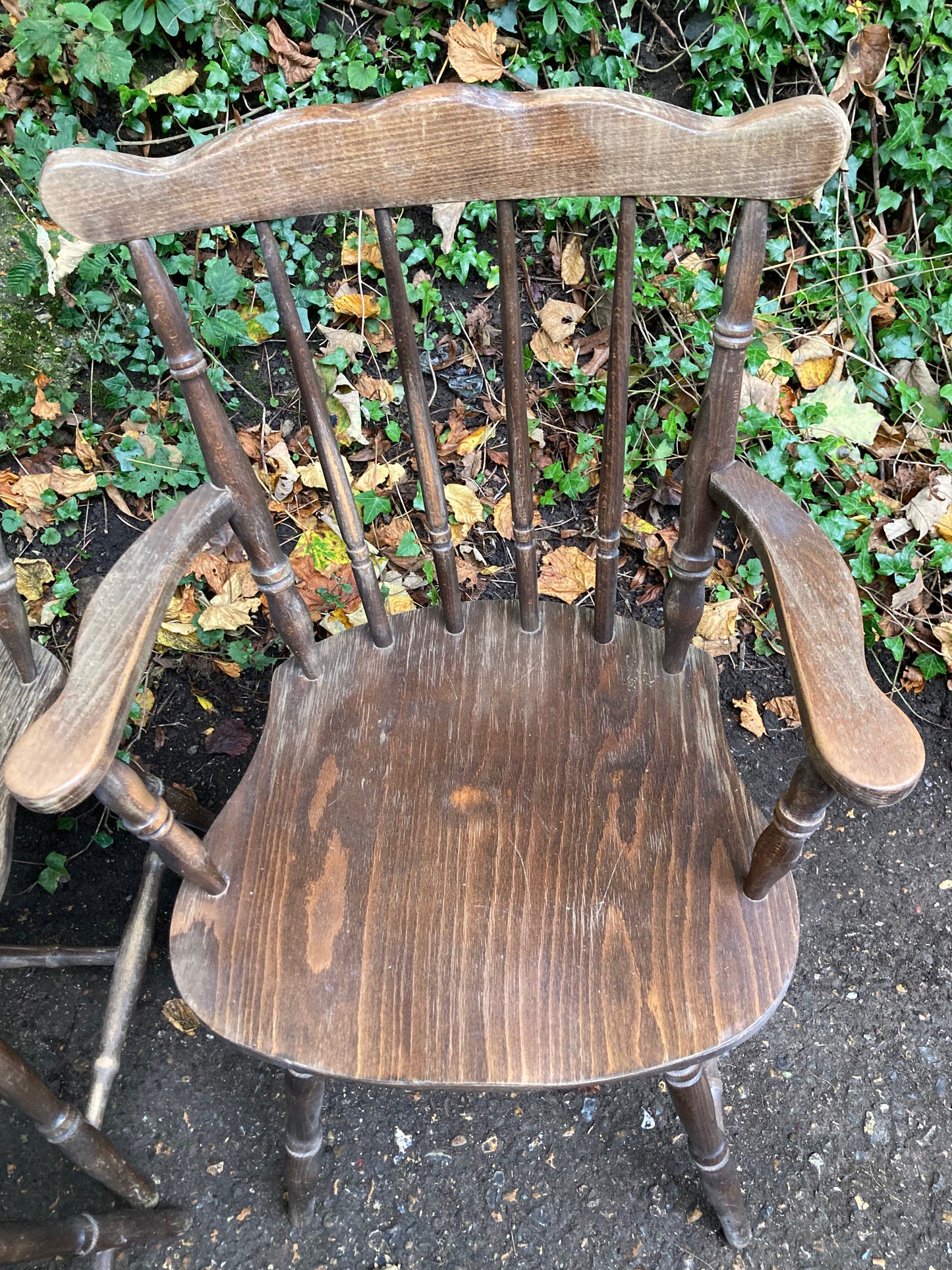 Set Of Four Spindle Back Chairs