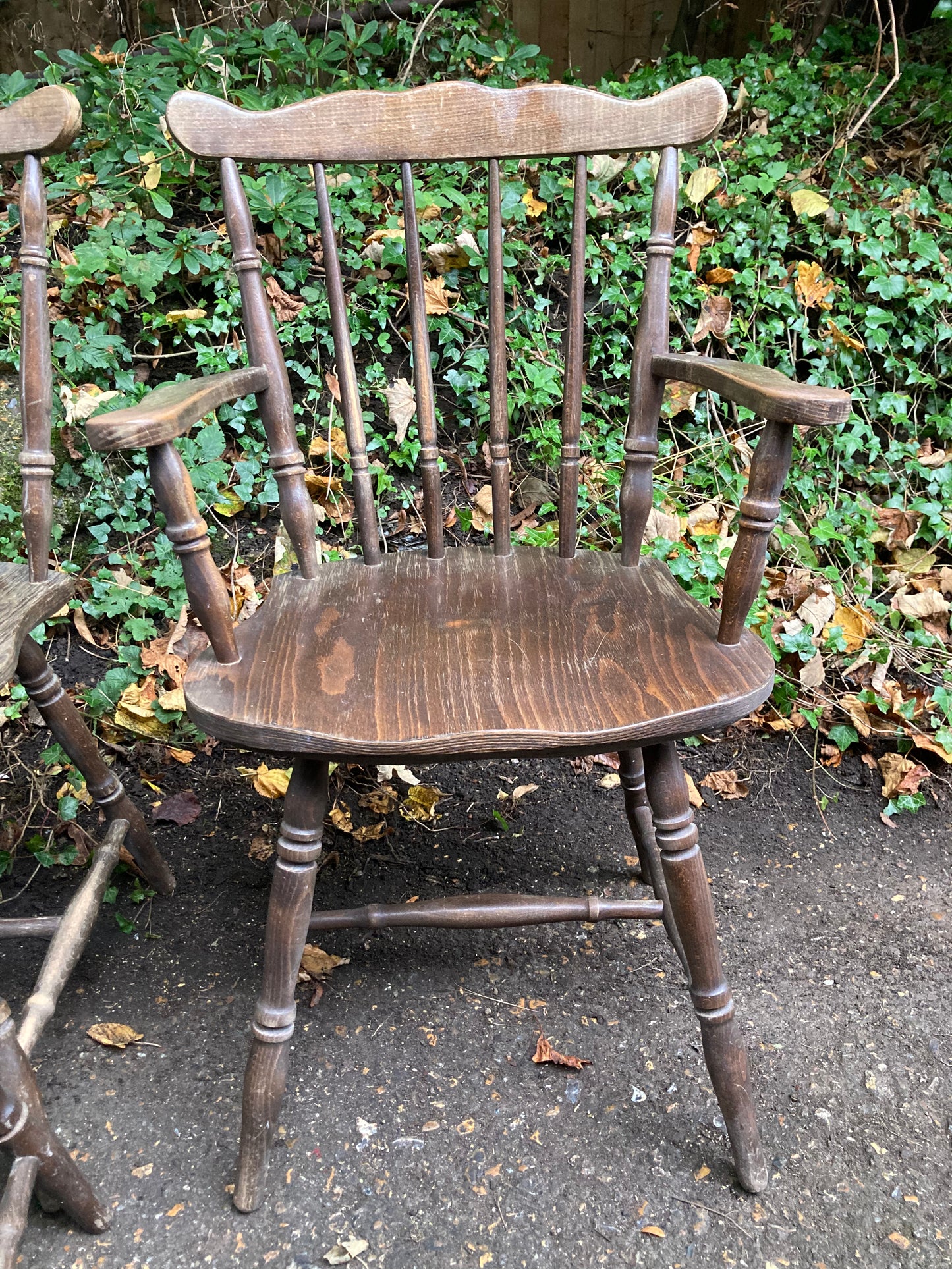 Set Of Four Spindle Back Chairs