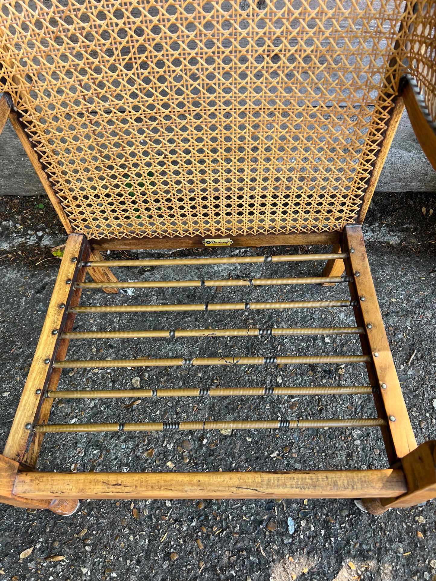 1940’s Beech Framed “Birchcraft” Cane Back Low Armchair