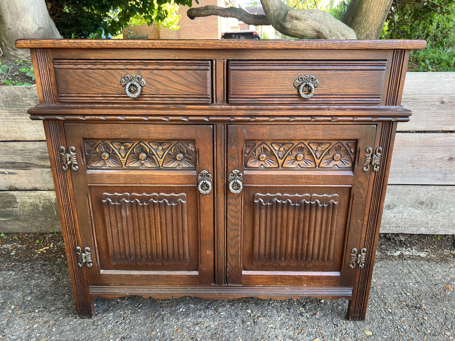 Old Charm Small Sideboard Two Drawers Over Two Cupboards