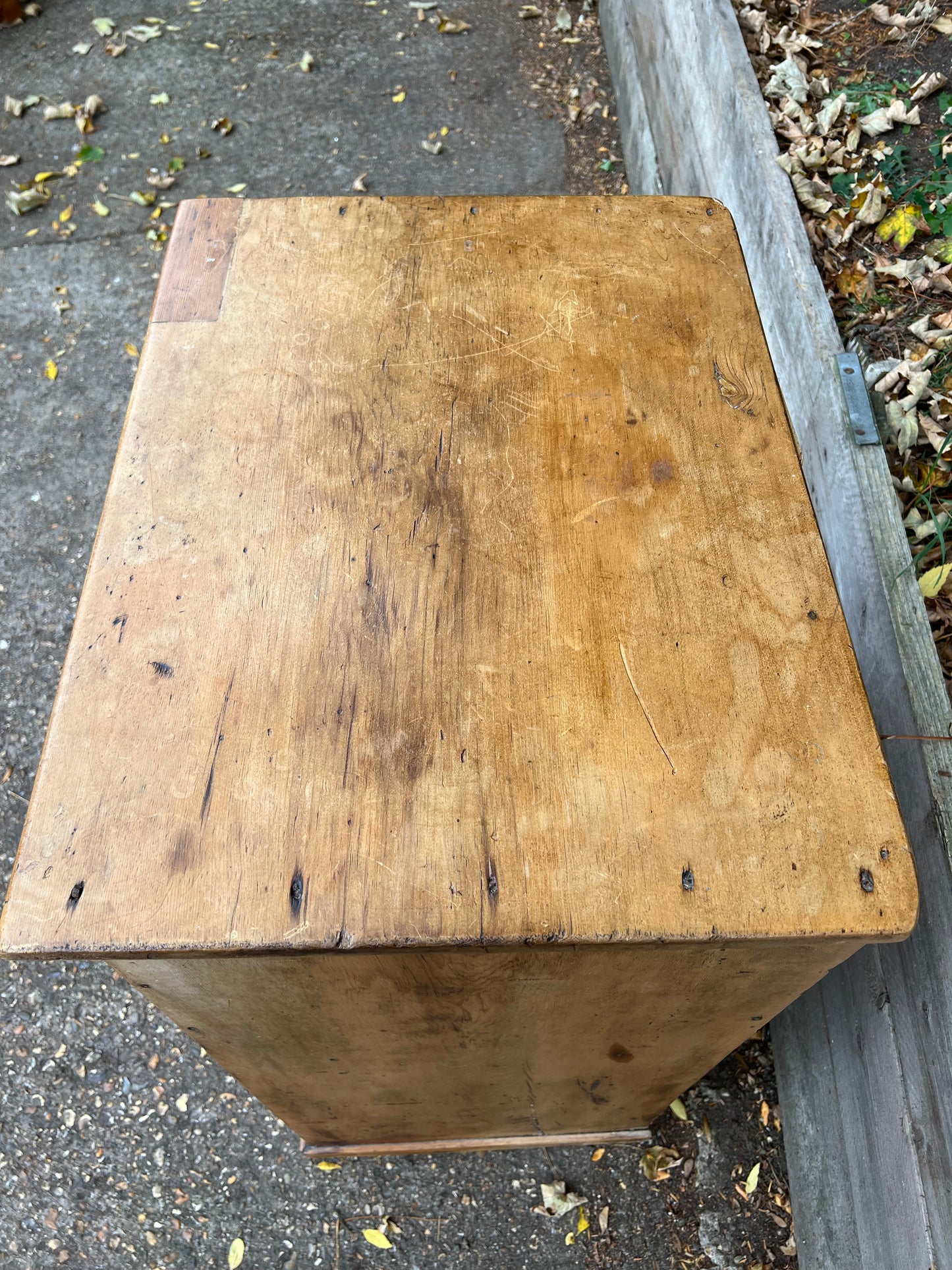 Antique Pine Cupboard And Four Small Drawers
