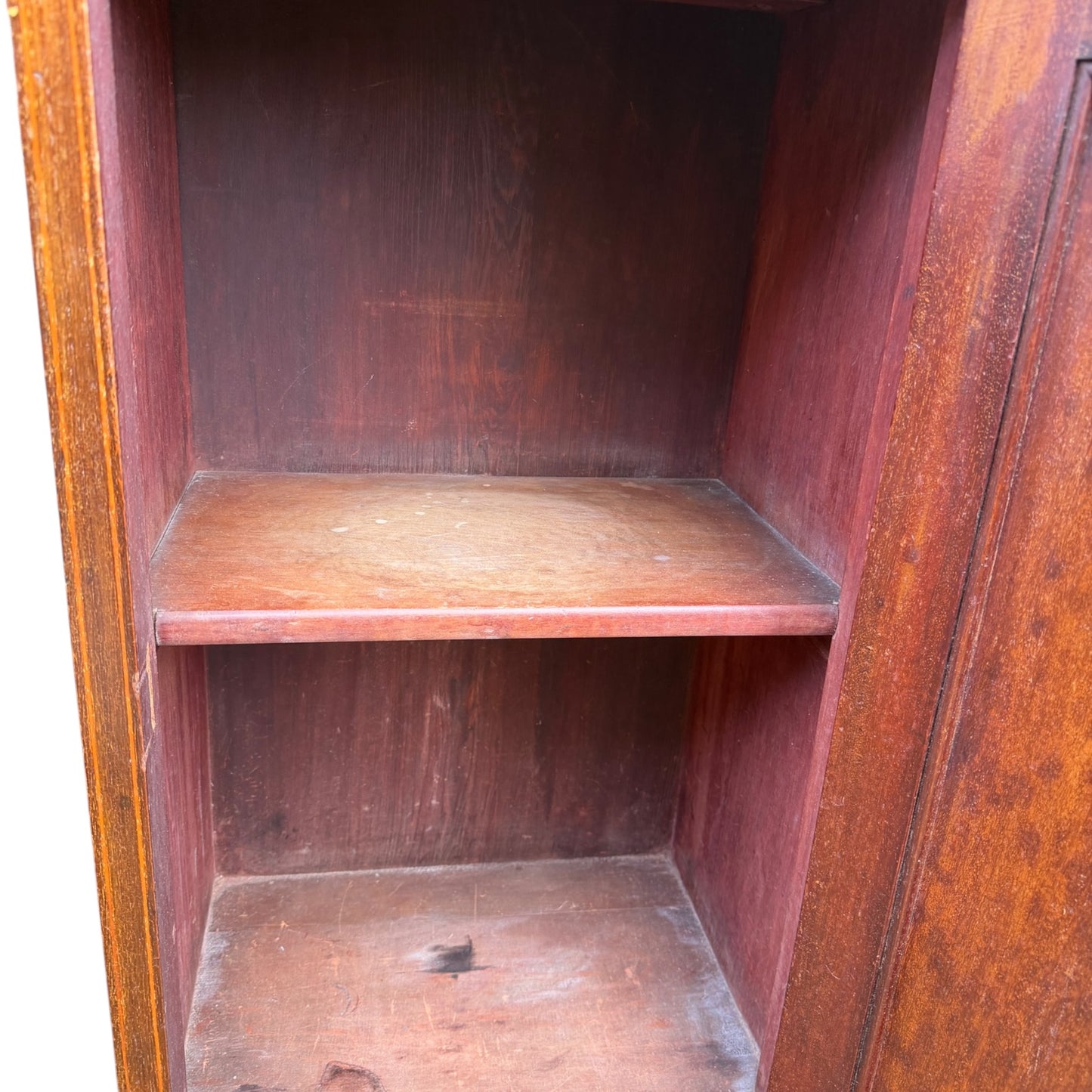 Antique Mahogany Bedside Cabinet / Pot Cupboard – Victorian Inlaid Single Door Cupboard