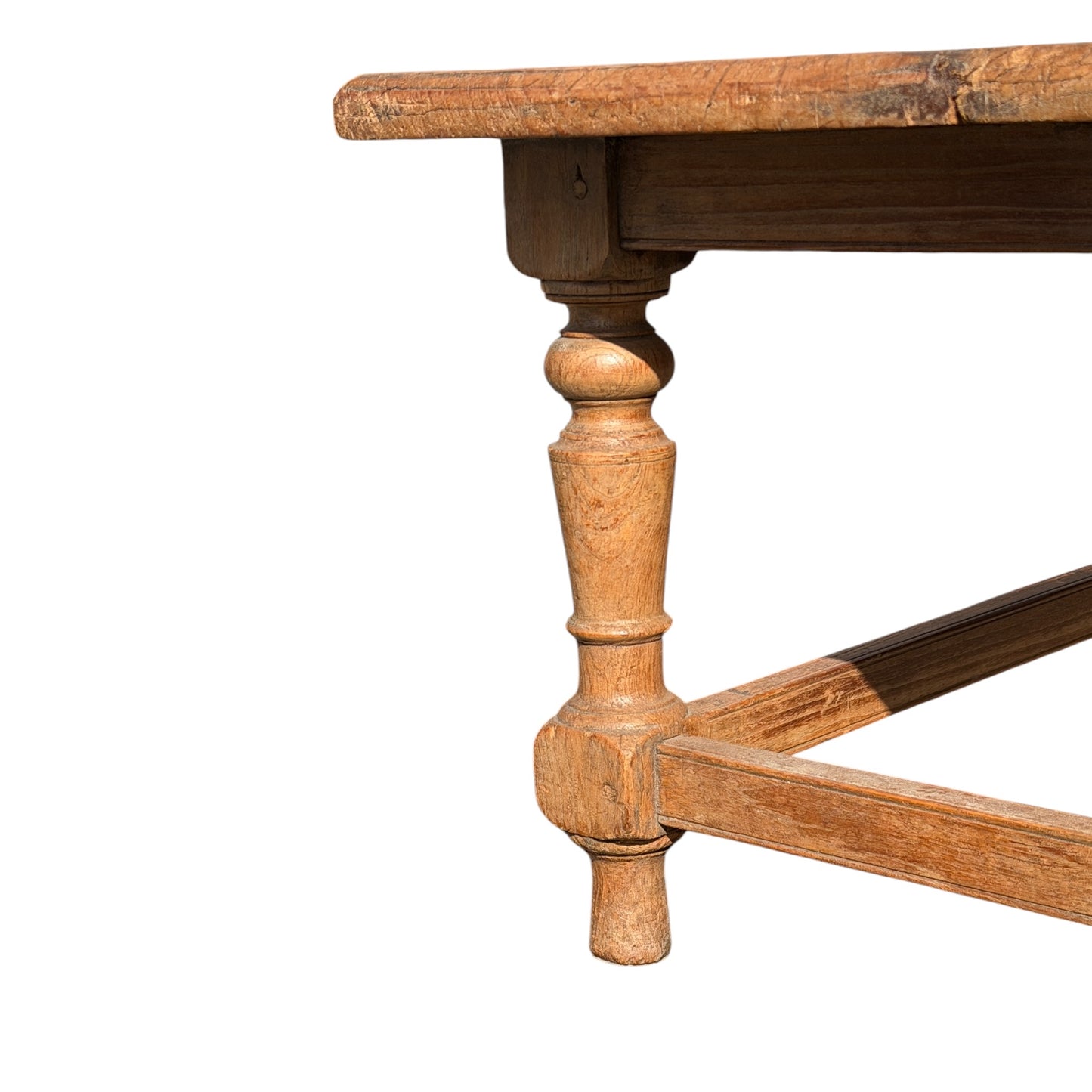 Rustic Oak Long Coffee Table / Slim Farmhouse Table