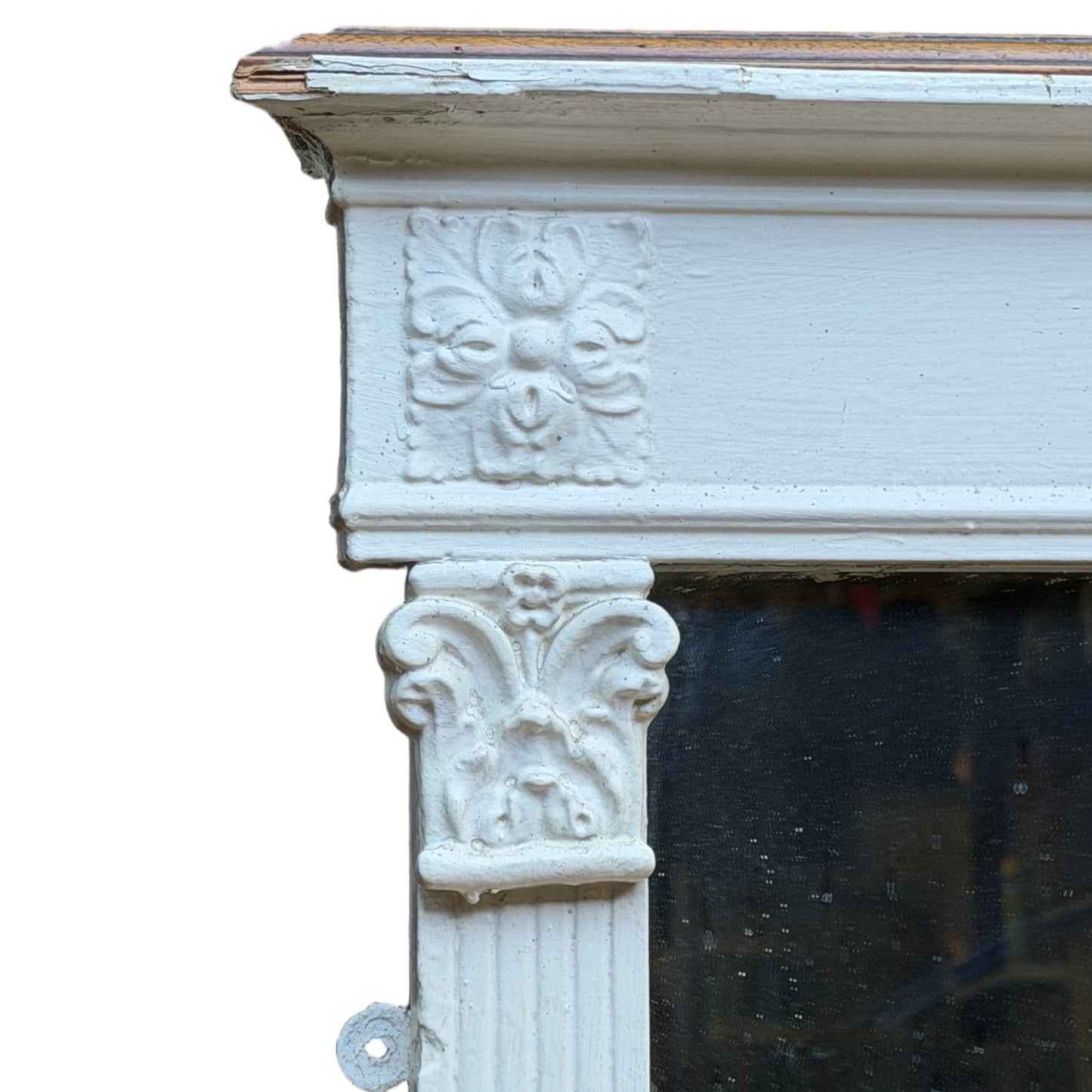 Antique Victorian Overmantle Mirror - Distressed Shabby Chic Project Wall Mirror