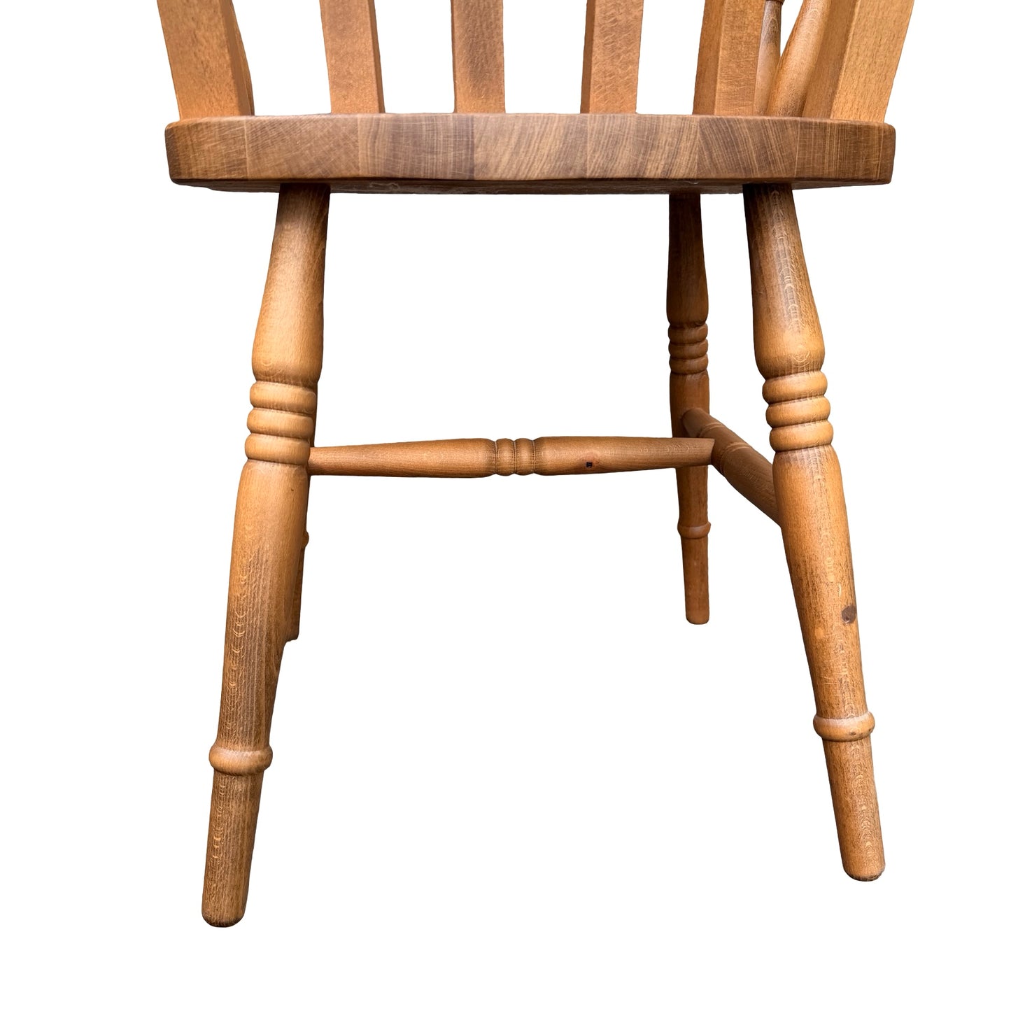 Solid Beech Carver Dining Chair - Spindle Back Windsor Style Armchair