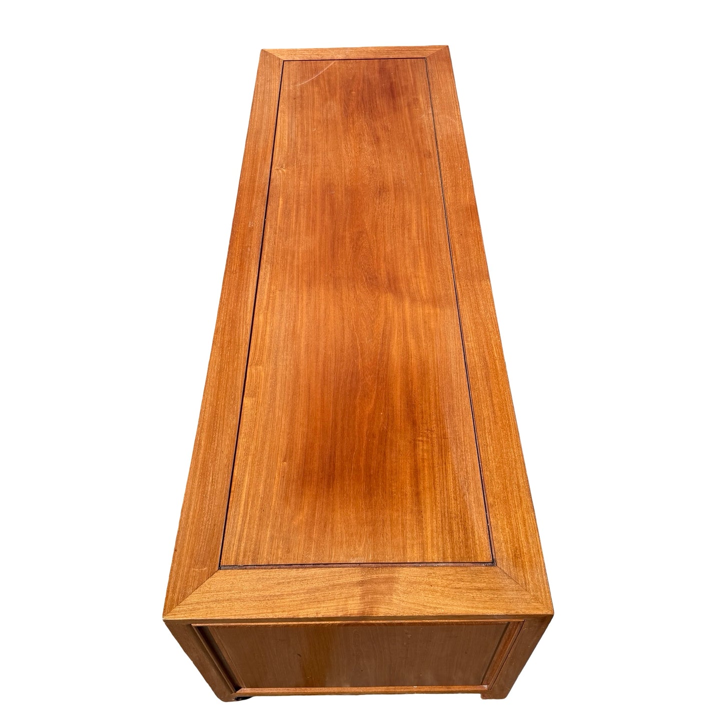 late 20th-century Oriental hardwood media console or low sideboard