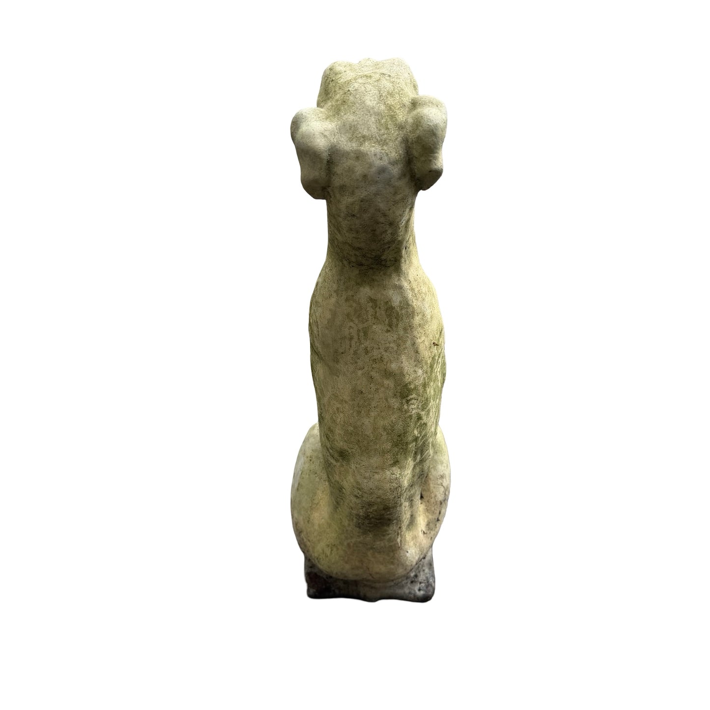 Vintage Weathered Stone Greyhound Statue - Whippet Garden Ornament