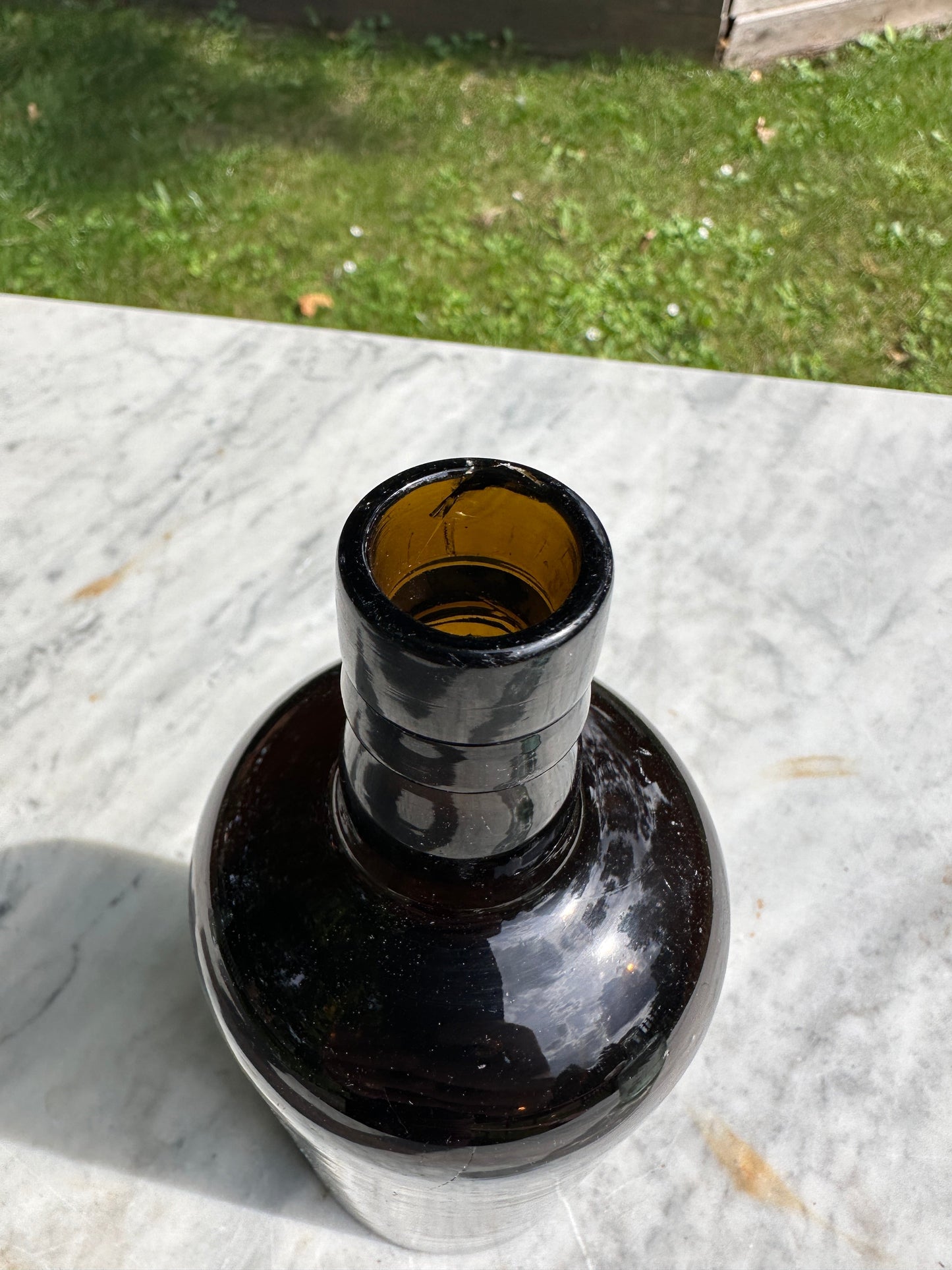 Unbranded Vintage Antique Brown Glass Bottle - Glass Bottle
