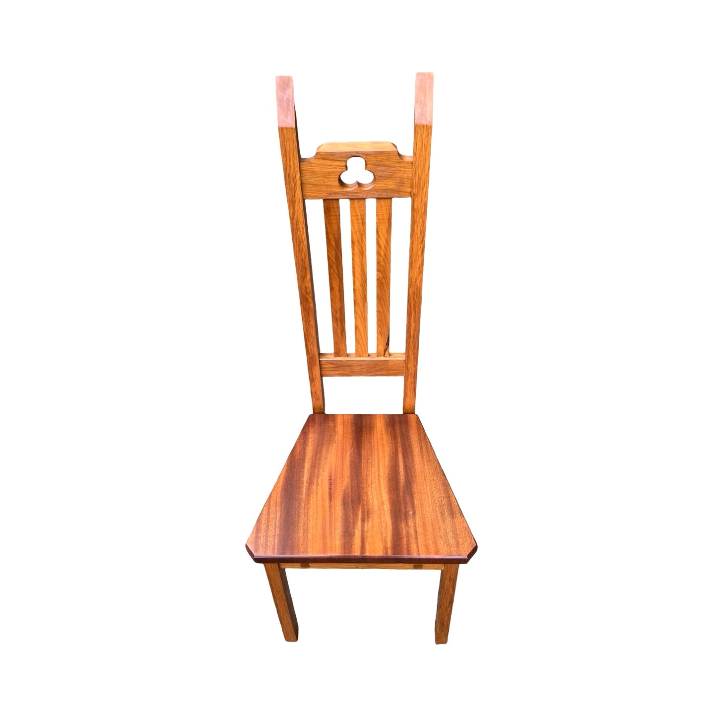 Contemporary High Back Oak Dining Chair - Gothic Style Statement