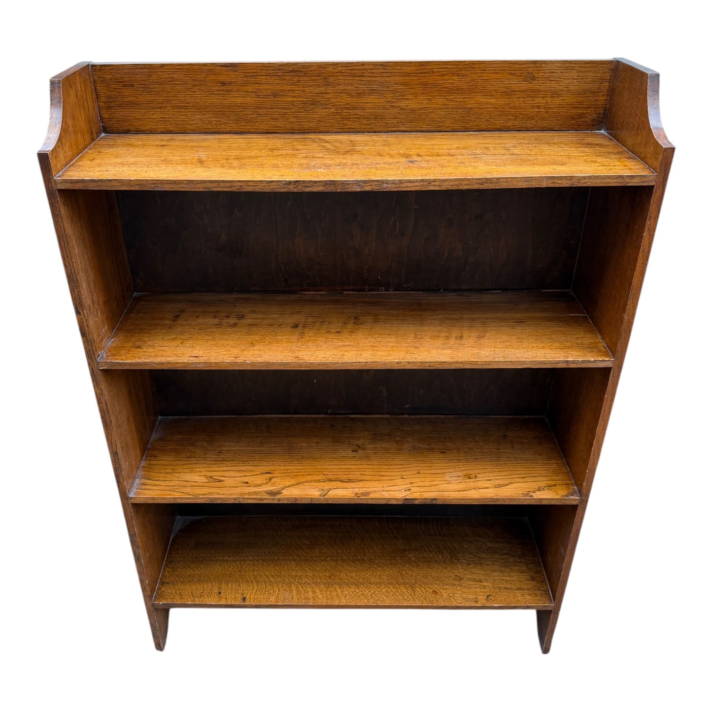 Vintage Oak Open Bookcase – Four Tier Shelving Unit