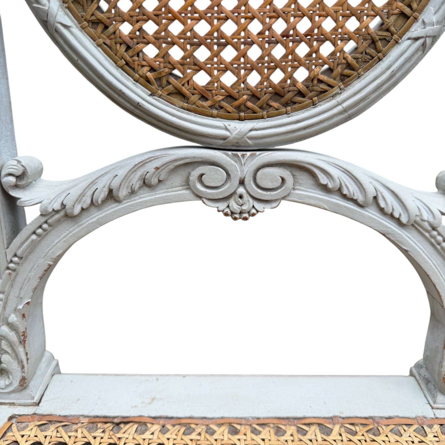 Vintage French Style Painted Cane Back Chair – Louis XVI Reproduction