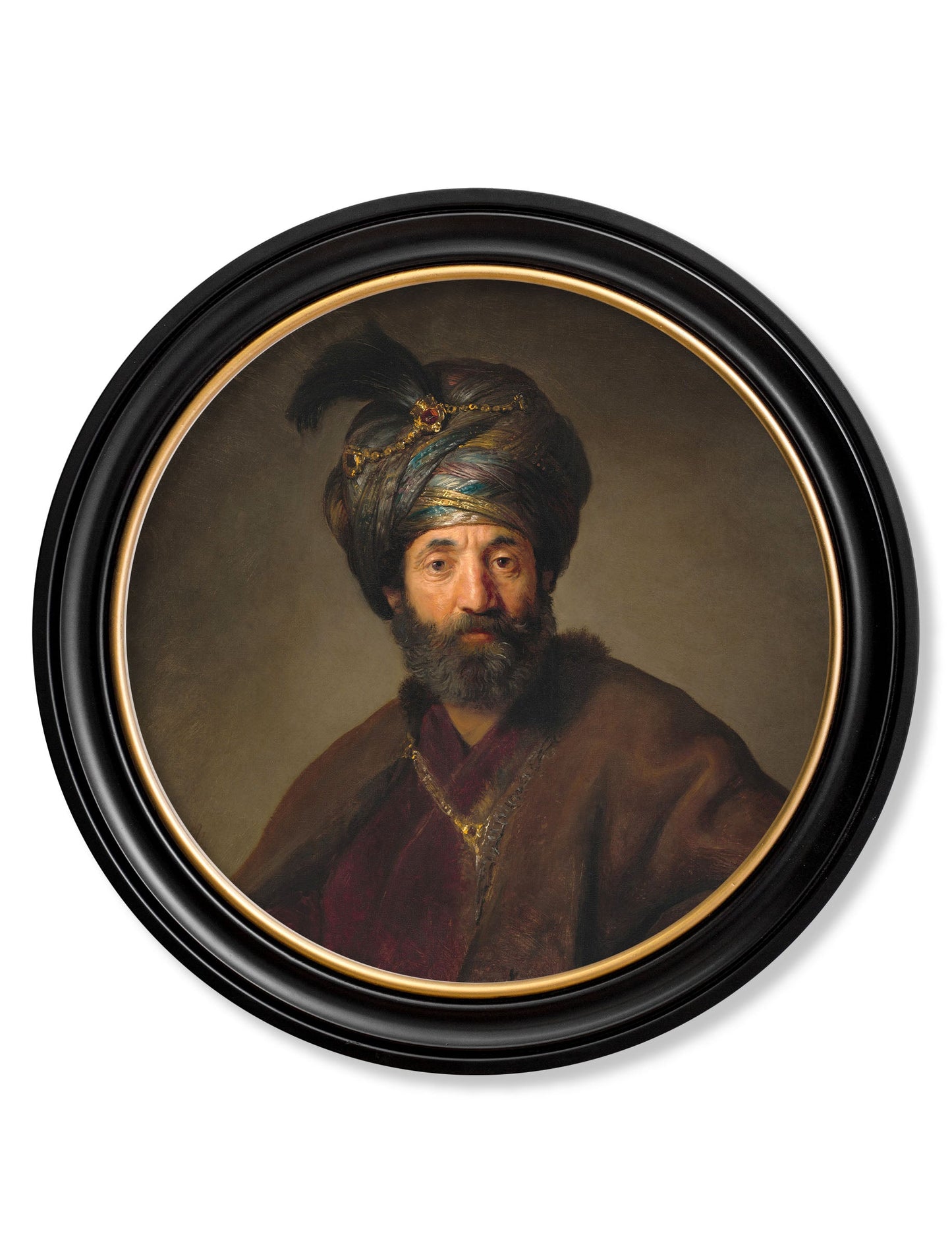 c 17th century rembrandts orient in size 70 x 70cm - glass-fronted framed wall art print with solid wood frame, a beautiful addition to stylish homes