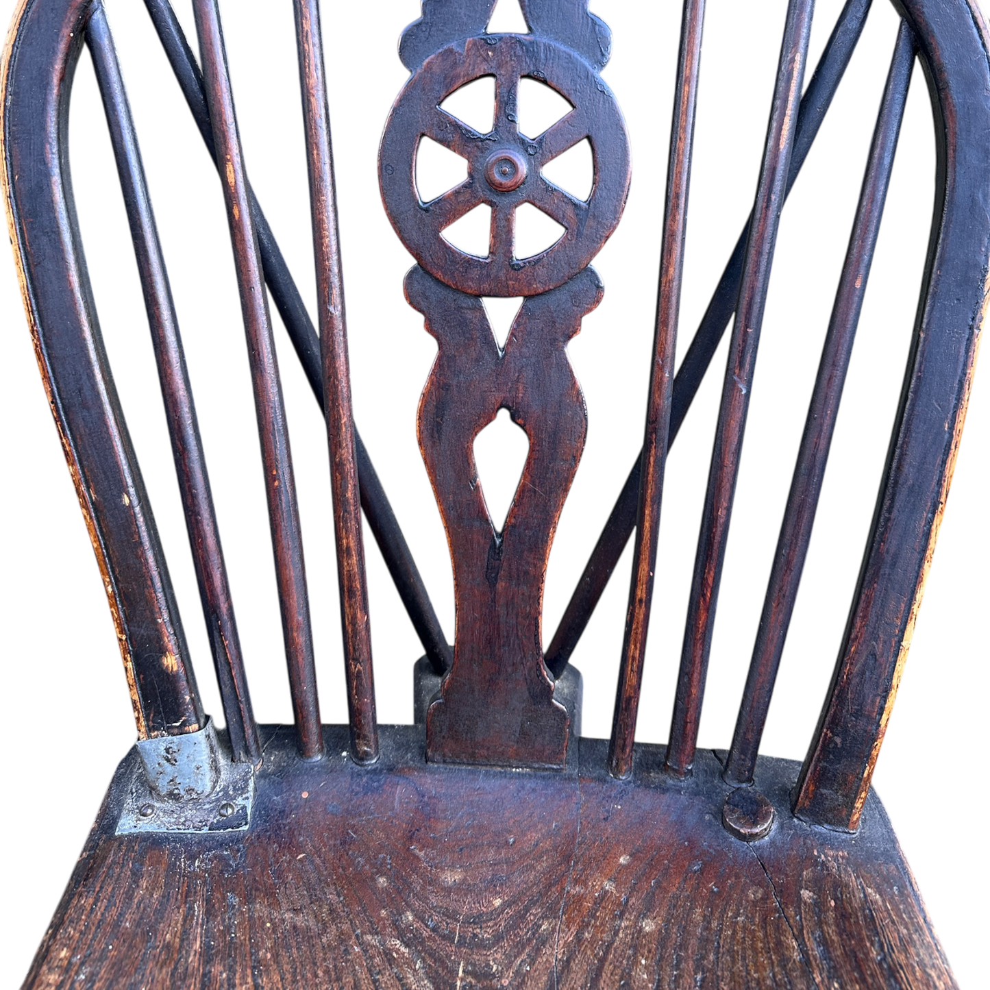 Antique Wheel Back Kitchen Dining Chair