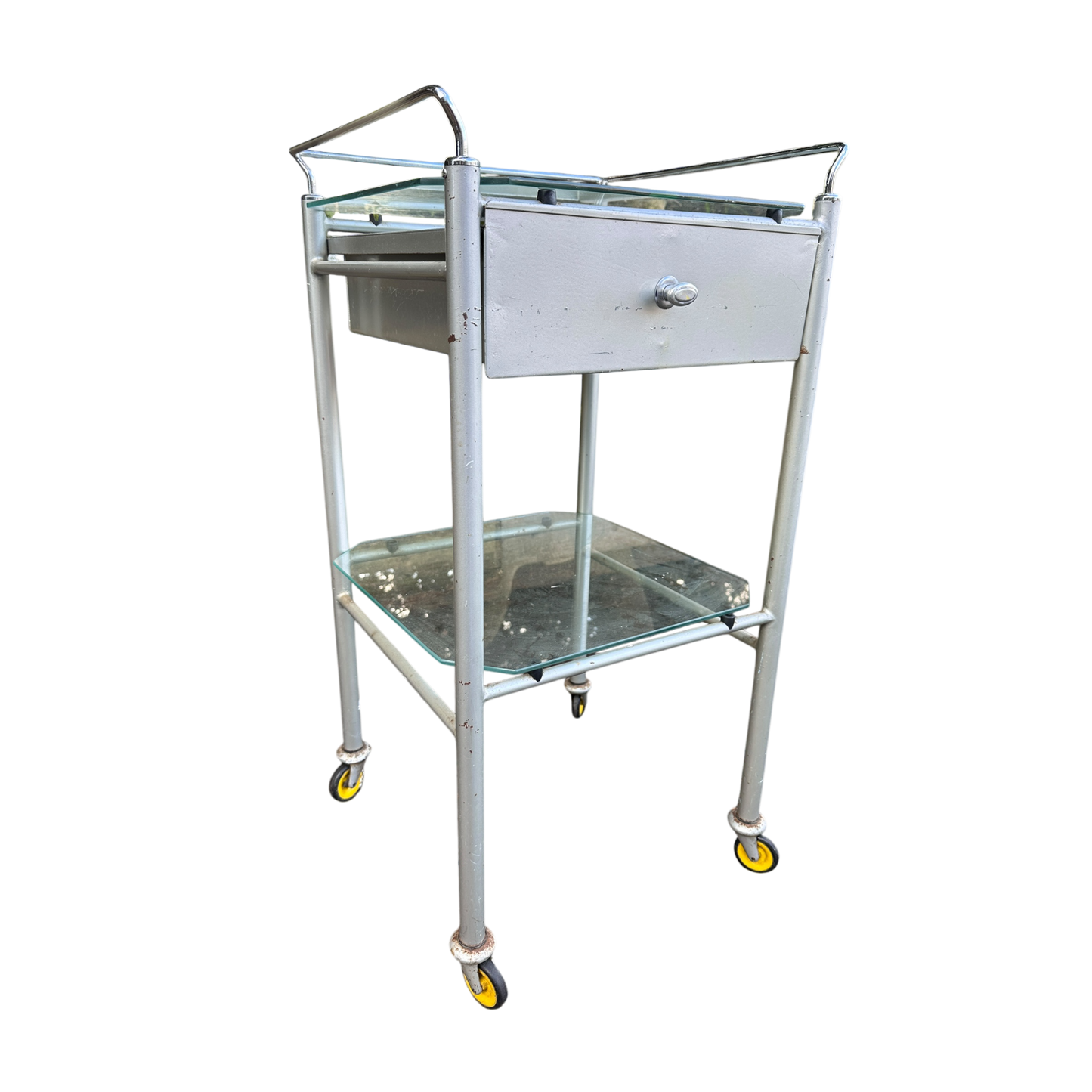 Square hospital dressing trolley, Drinks Trolley Side Table, 1970-1974