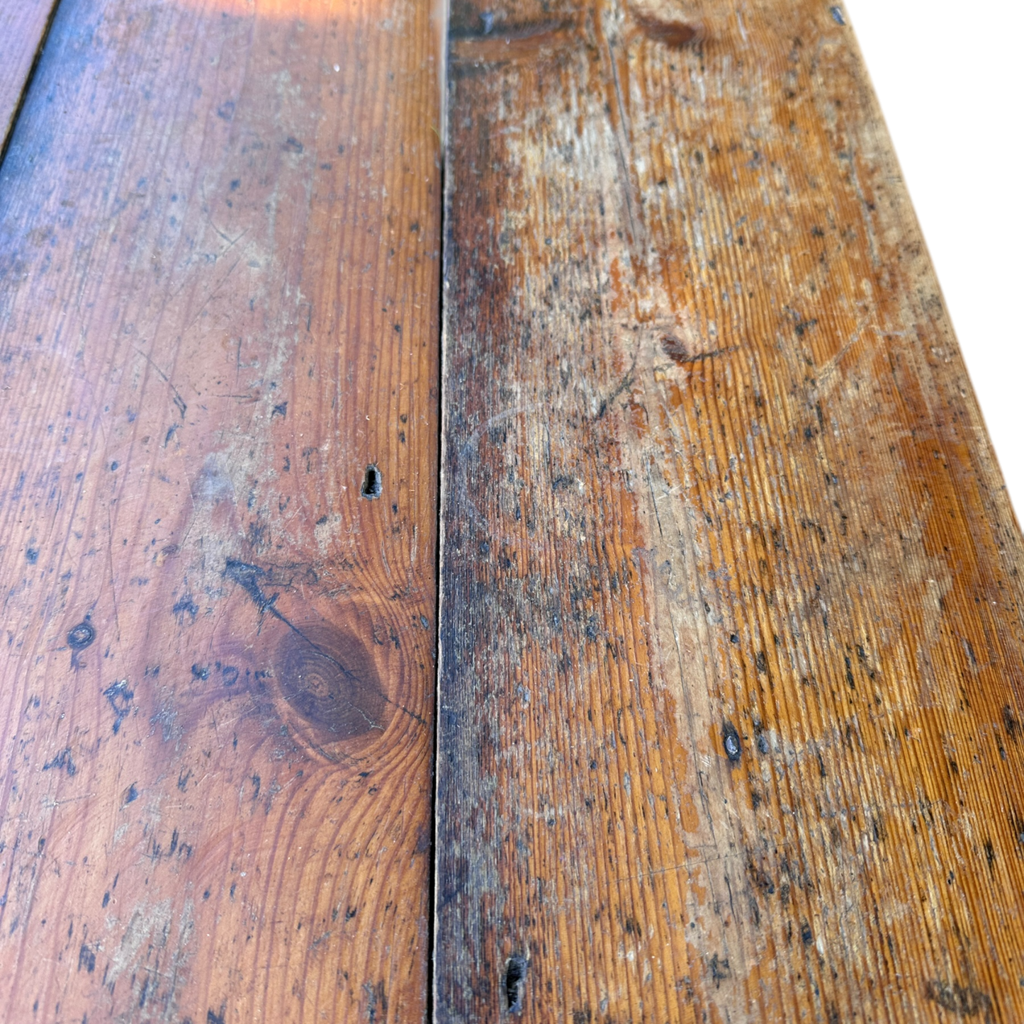 Vintage Narrow Farmhouse Table Slat Top Dining Kitchen Table