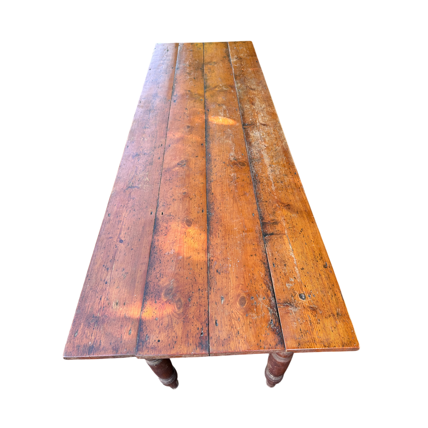 Vintage Narrow Farmhouse Table Slat Top Dining Kitchen Table