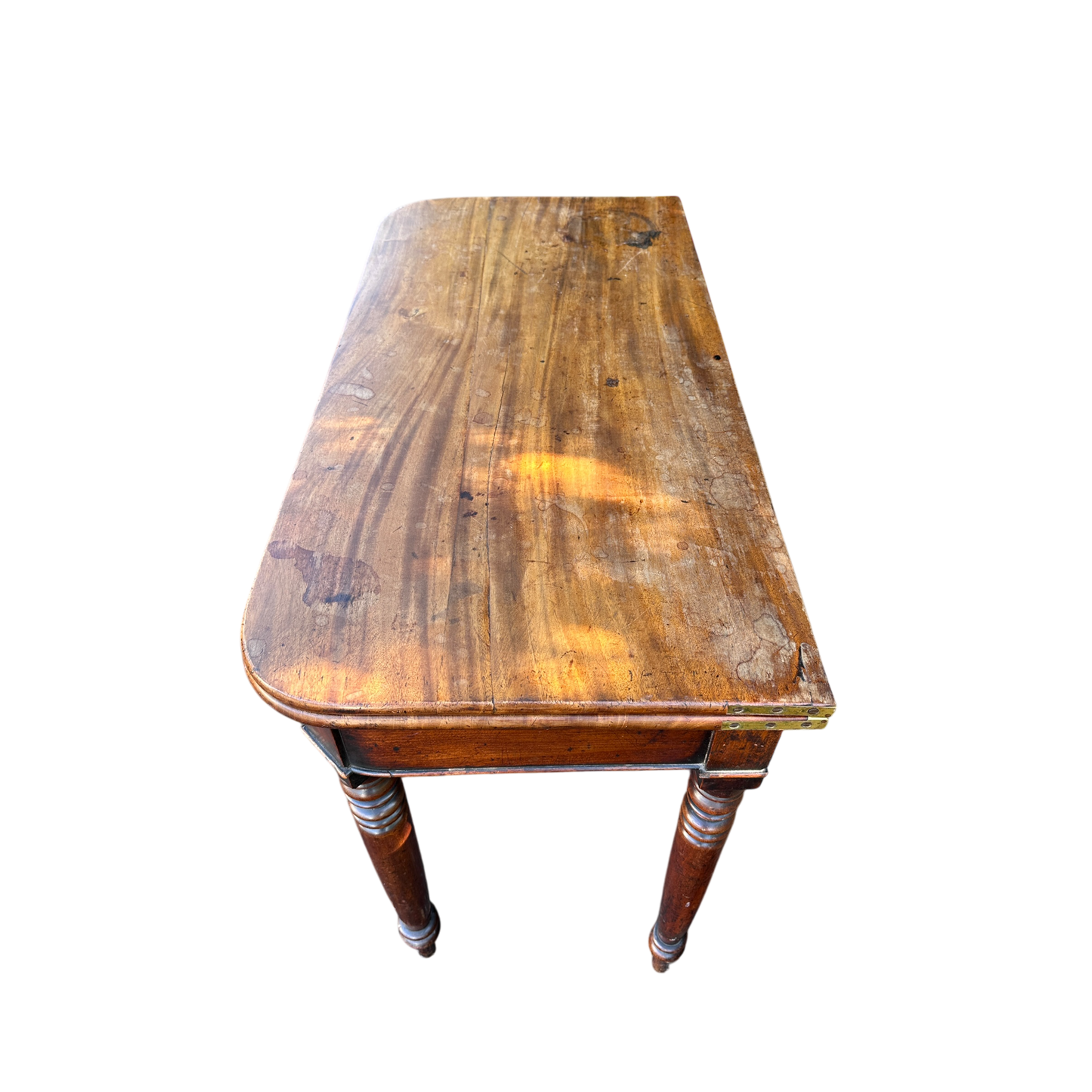 Antique Fold Out Swivel Cart Table / Tea Table Console