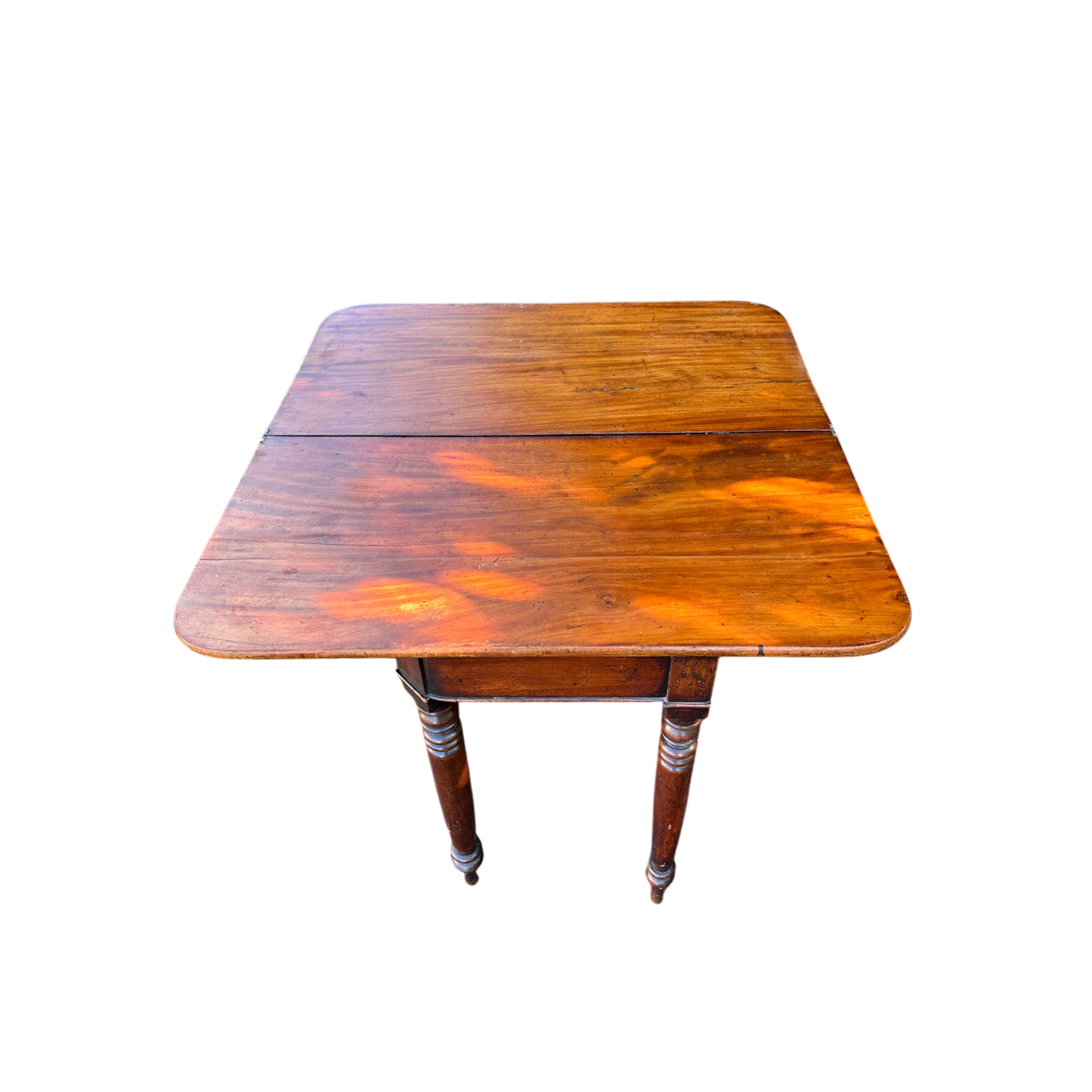 Antique Fold Out Swivel Cart Table / Tea Table Console