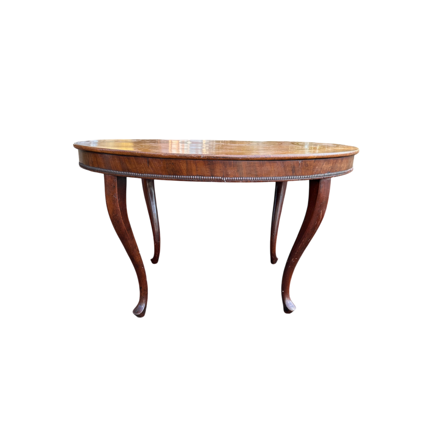 19th Century Mahogany Oval Dining Table on cabriole legs