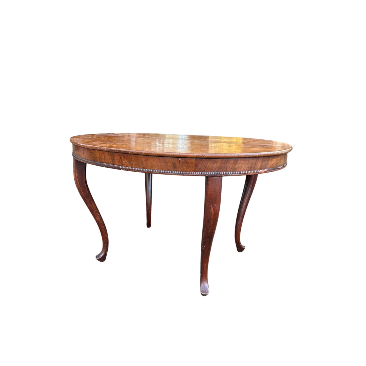 19th Century Mahogany Oval Dining Table on cabriole legs