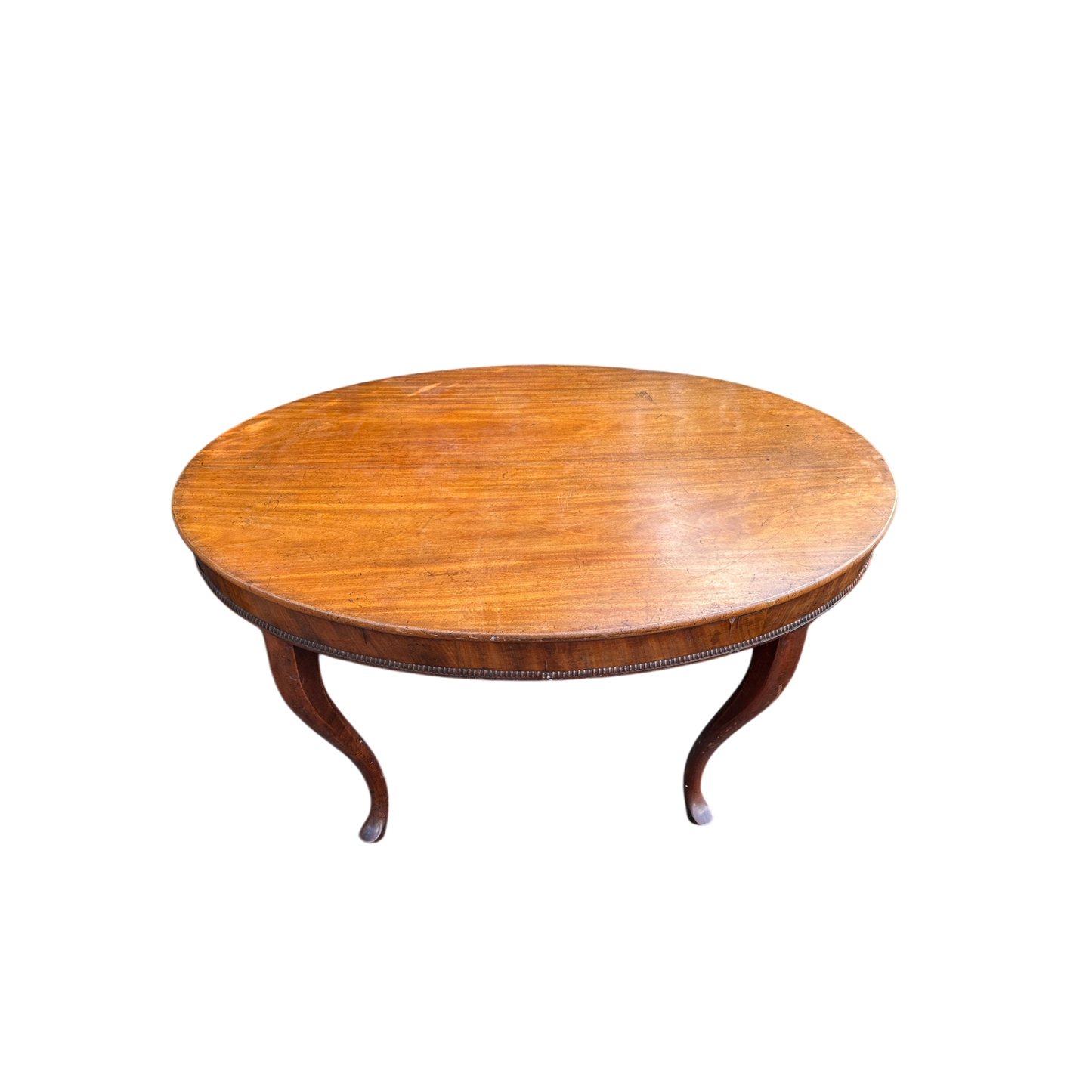 19th Century Mahogany Oval Dining Table on cabriole legs