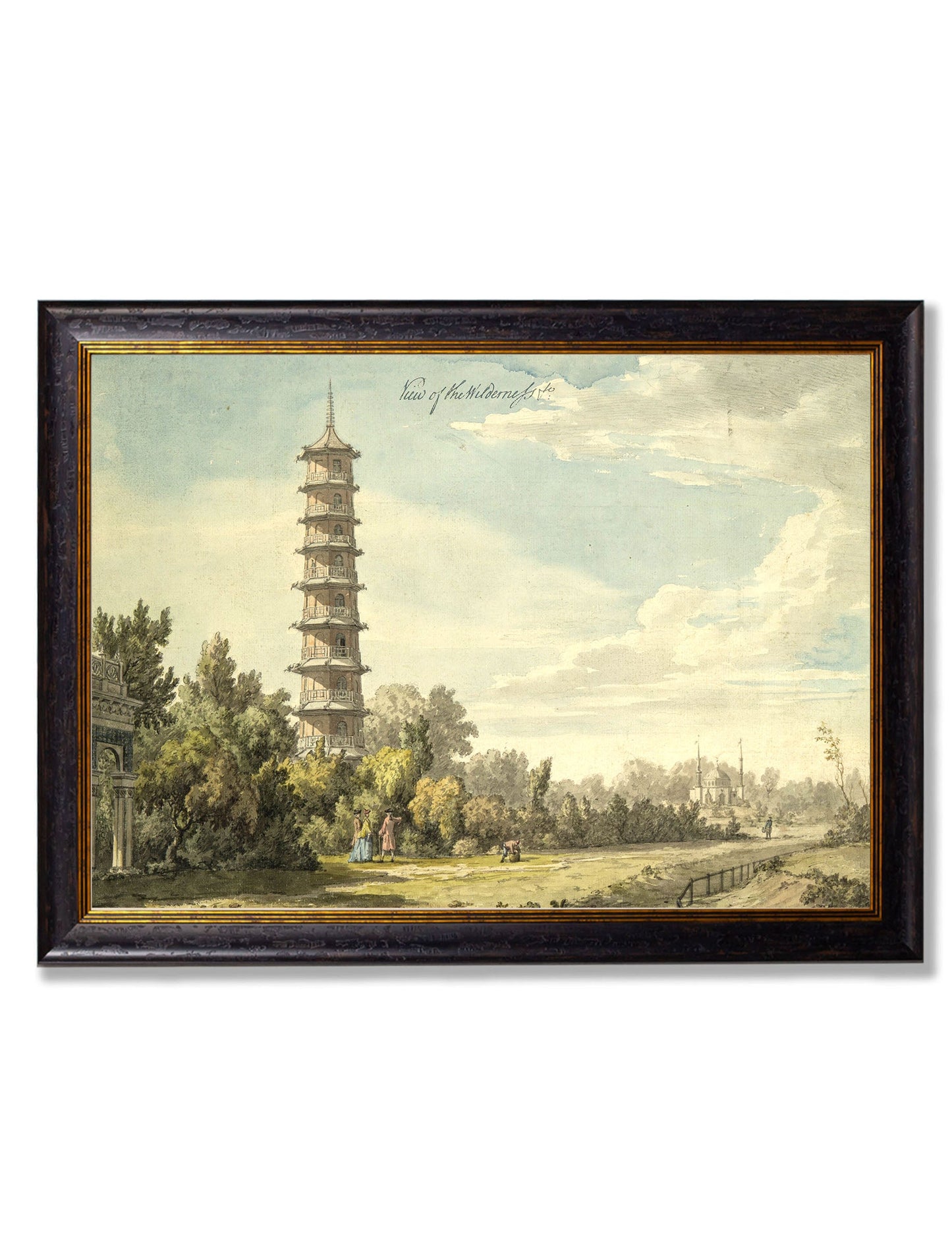 gardens at kew in size 70 x 95cm - glass-fronted framed wall art print with solid wood frame, ideal for modern interiors