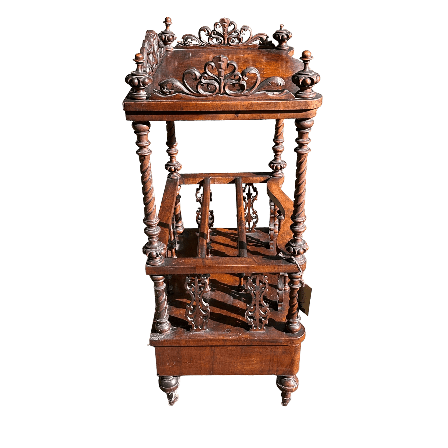 Antique Victorian Canterbury Magazine Rack with Drawer - Circa 1860The Furniture Recycling Shop