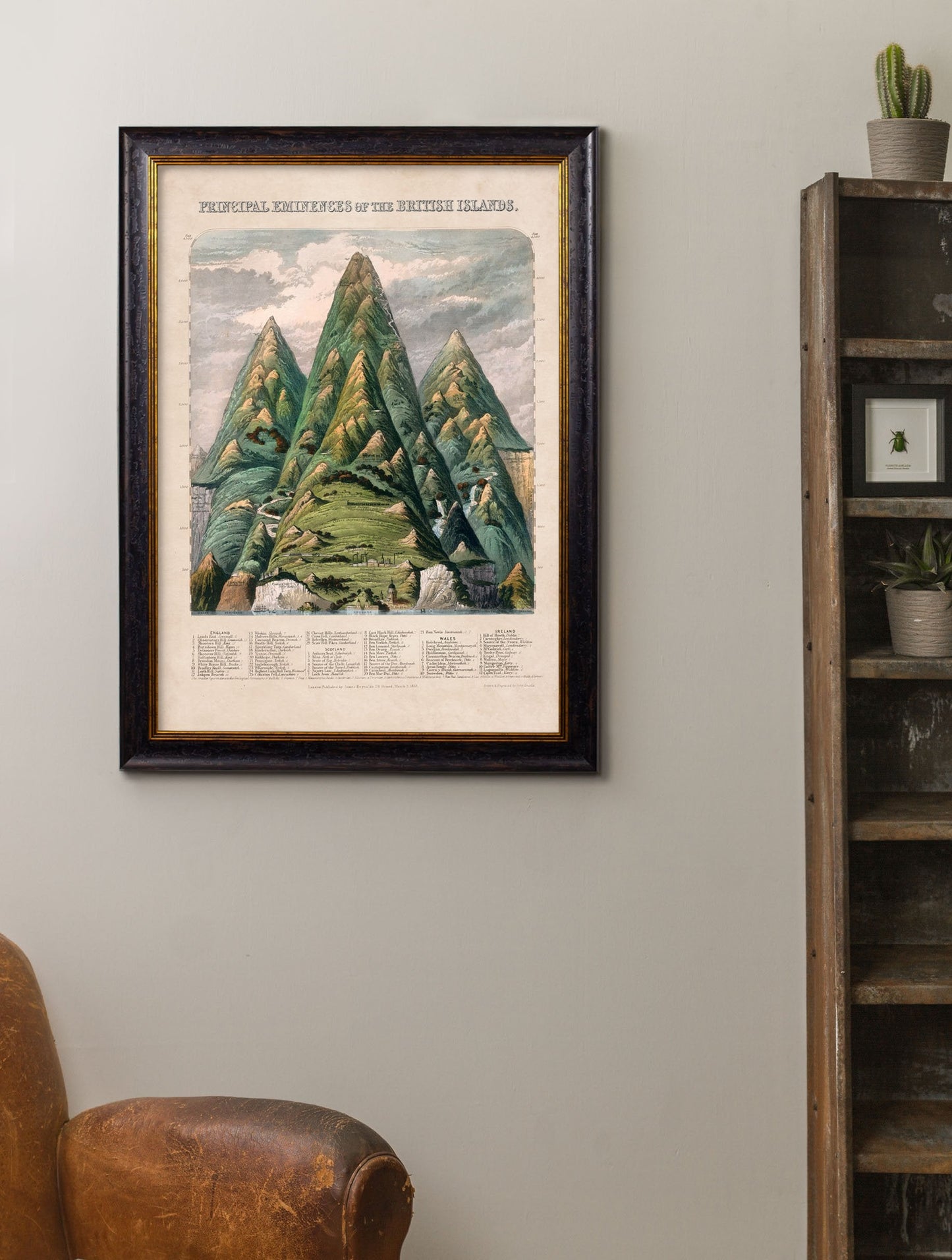 c 1852 principle eminences of the british isles - premium glass-fronted framed art print with solid wood frame, a beautiful addition to stylish homes