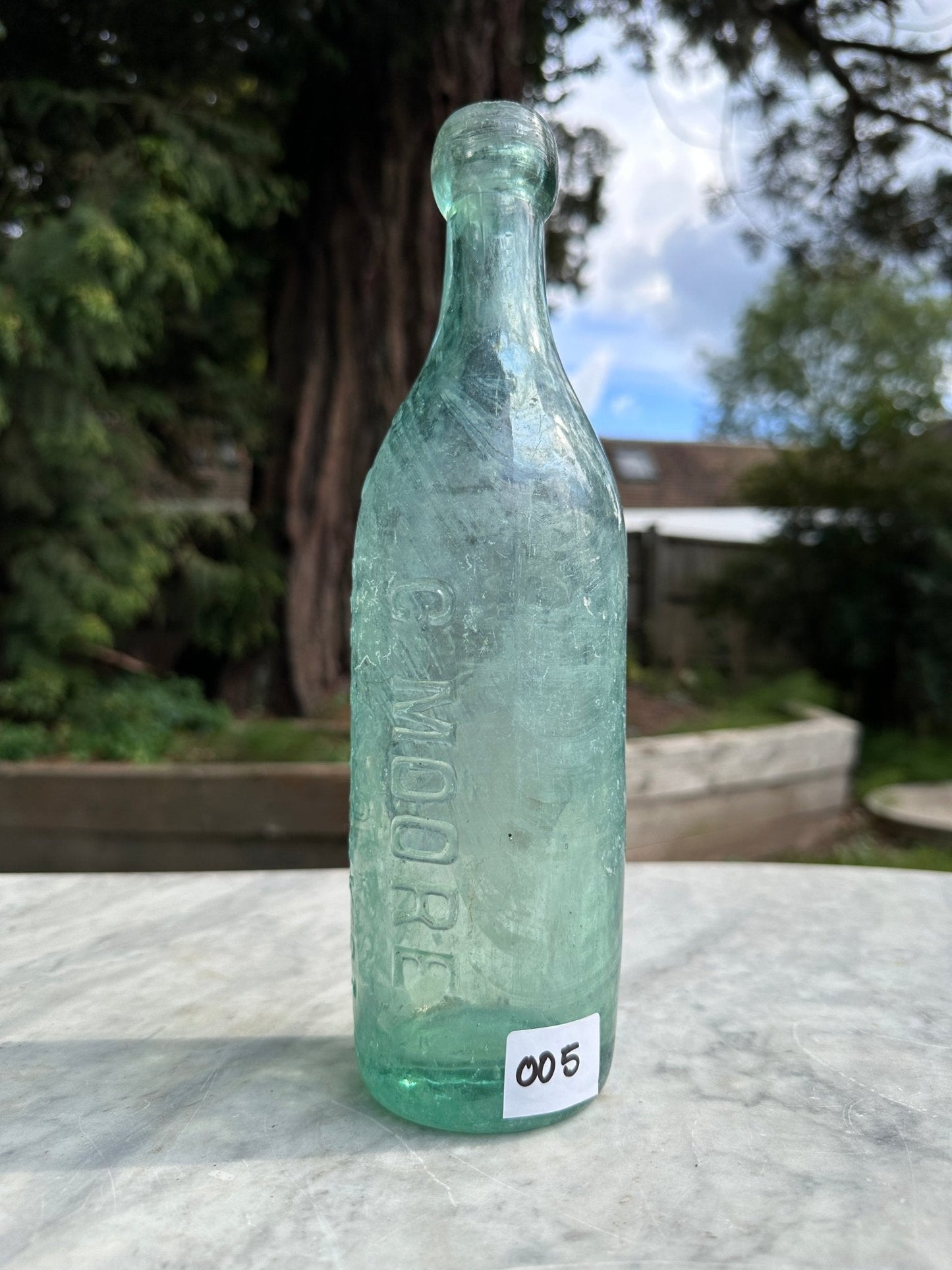 C.Moore, Glasgow Antique Aqua Glass Bottle - Collectable Glass BottleThe Furniture Recycling ShopBottle