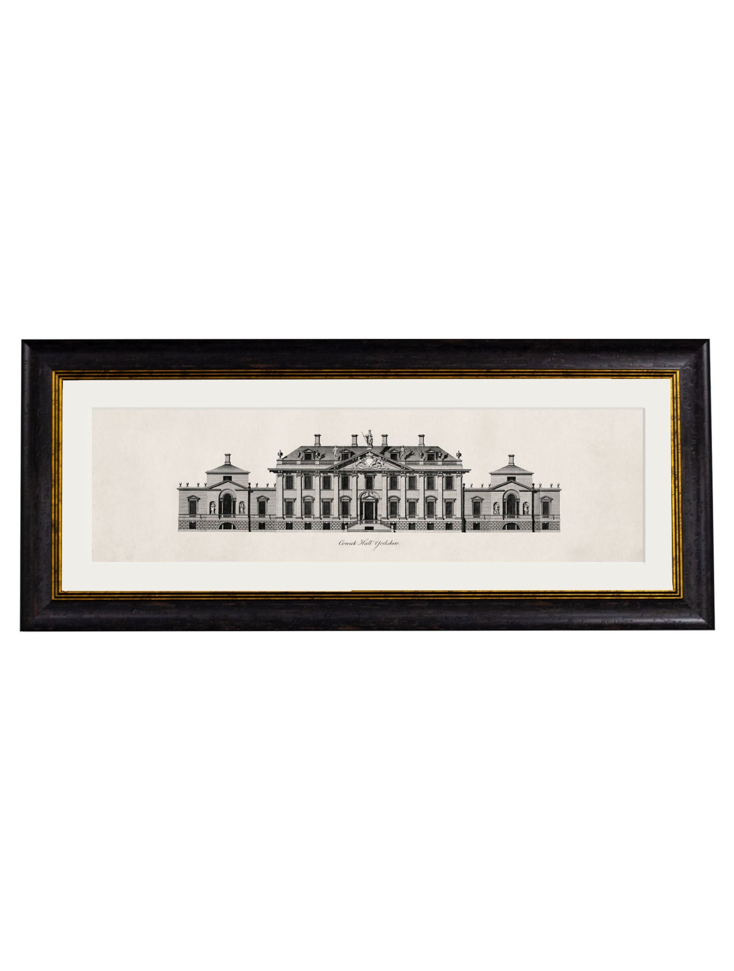 c 1737 belford hall northumberland framed print - premium glass-fronted framed art print with solid wood frame, ideal for modern interiors