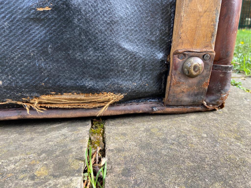 Early 20th Century Canvas and Leather Carriage Dome TrunkThe Furniture Recycling ShopFurniture