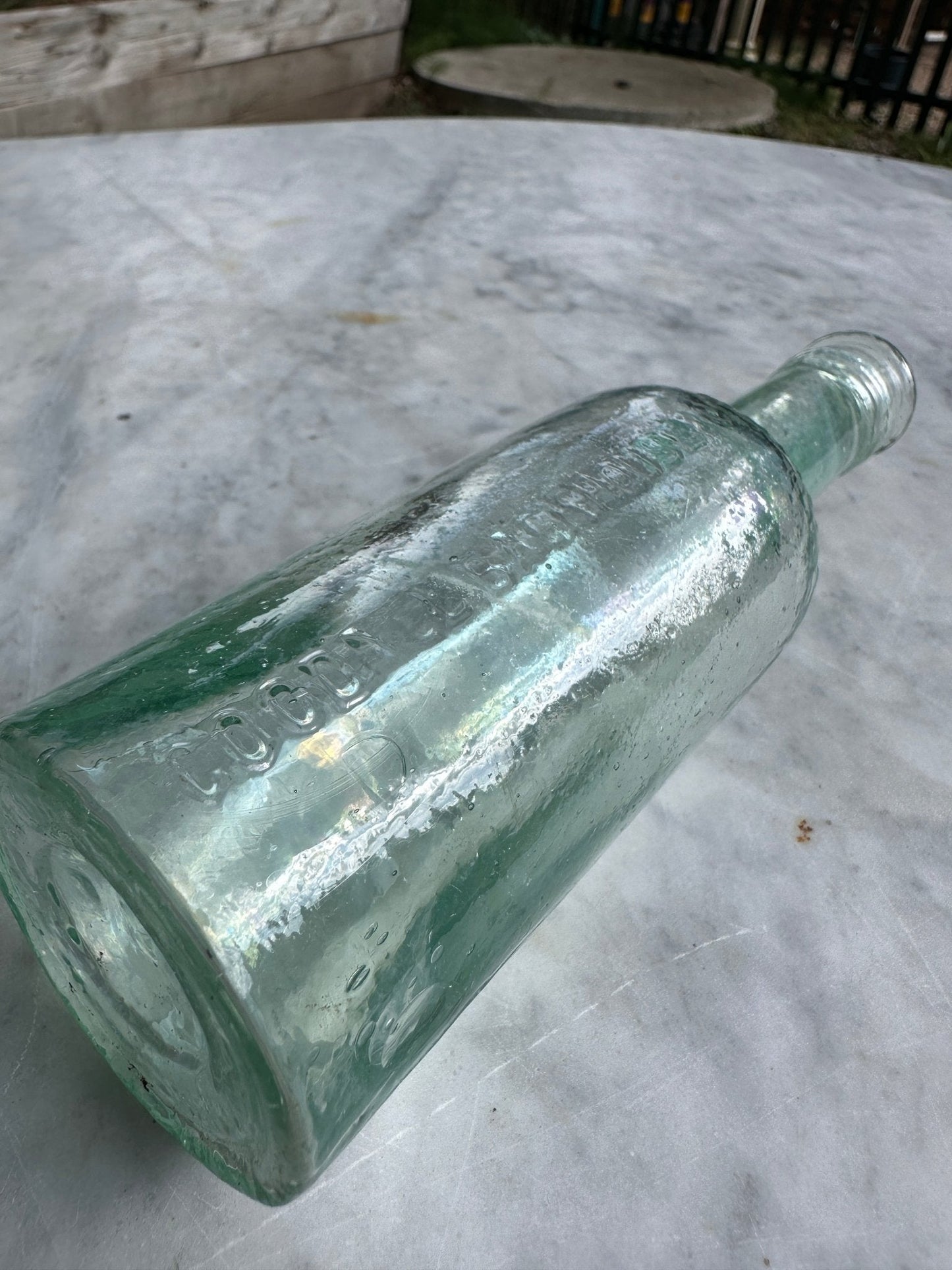 Goodall Backhouse Antique Aqua Glass Bottle - Vintage Glass BottleThe Furniture Recycling ShopBottle
